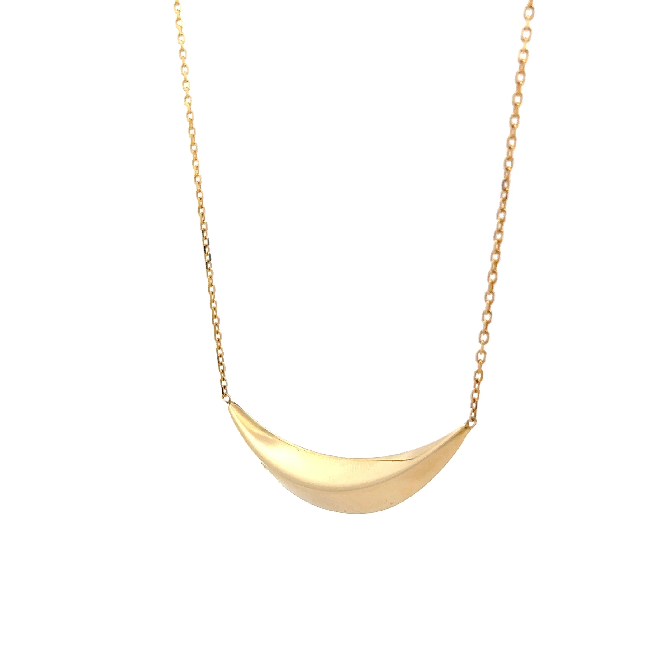 Crescent Shaped Pendant Necklace in 14k Yellow Gold - Image 2