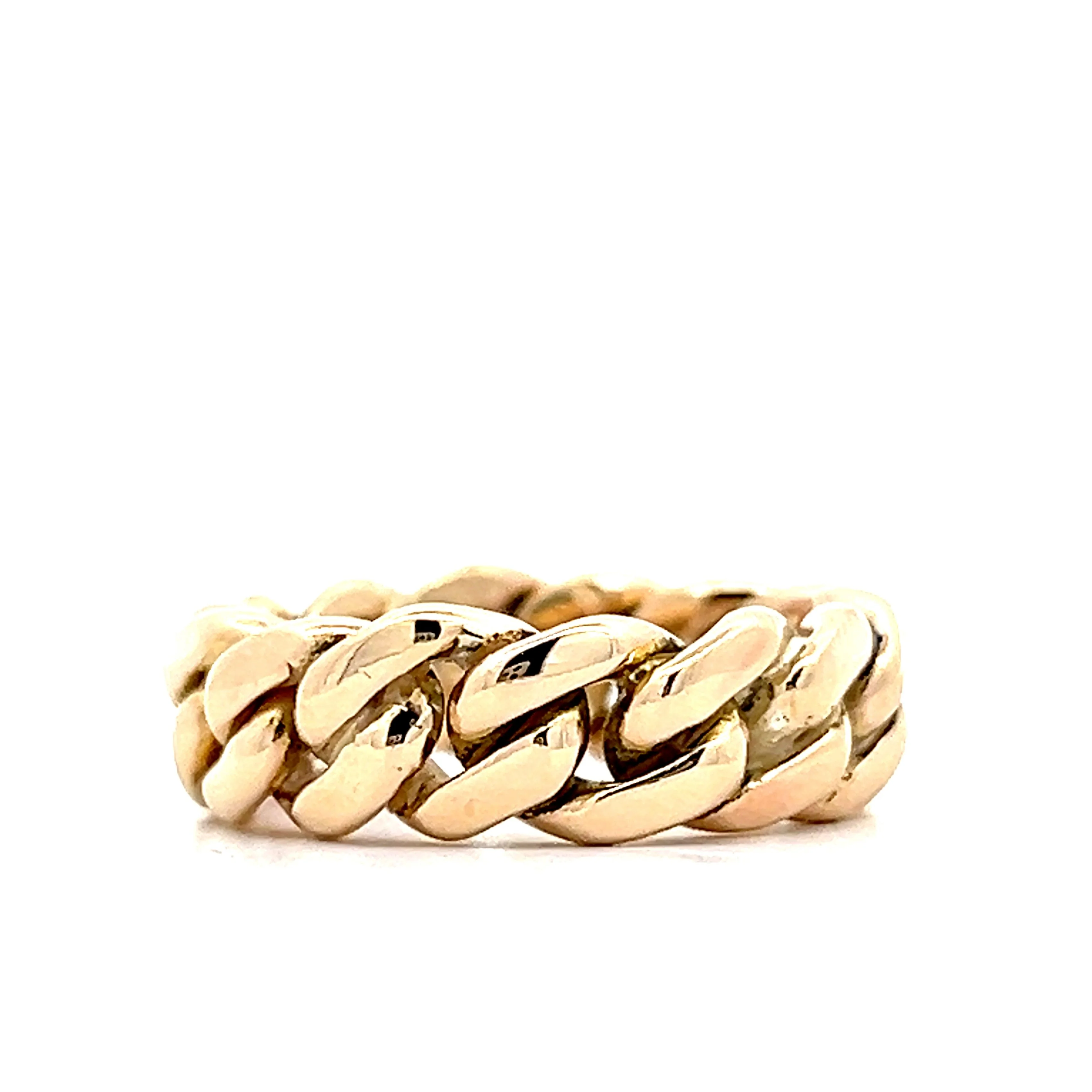 Curb Link Stacking Ring in 14k Yellow Gold - Image 3