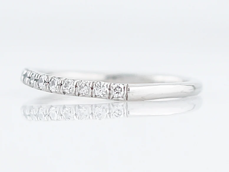 Curved Wedding Band Modern .285 Round Brilliant Cut Diamonds in Platinum - Image 2