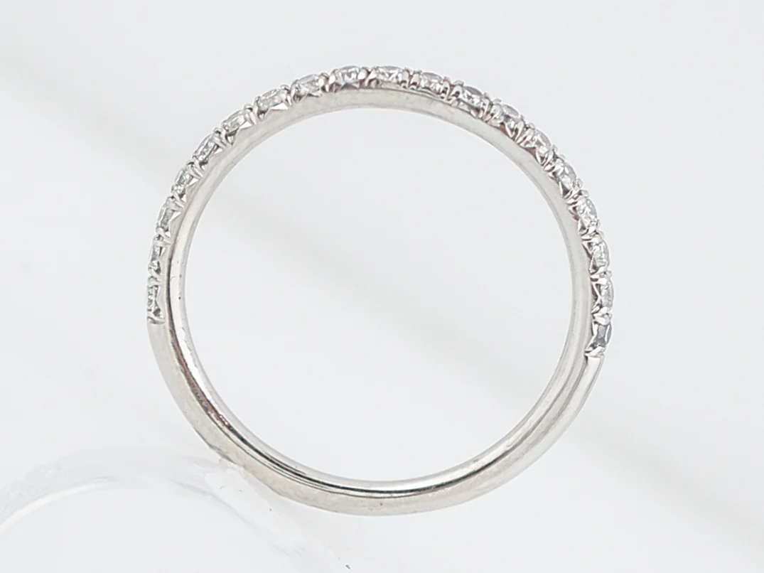 Curved Wedding Band Modern .285 Round Brilliant Cut Diamonds in Platinum - Image 4