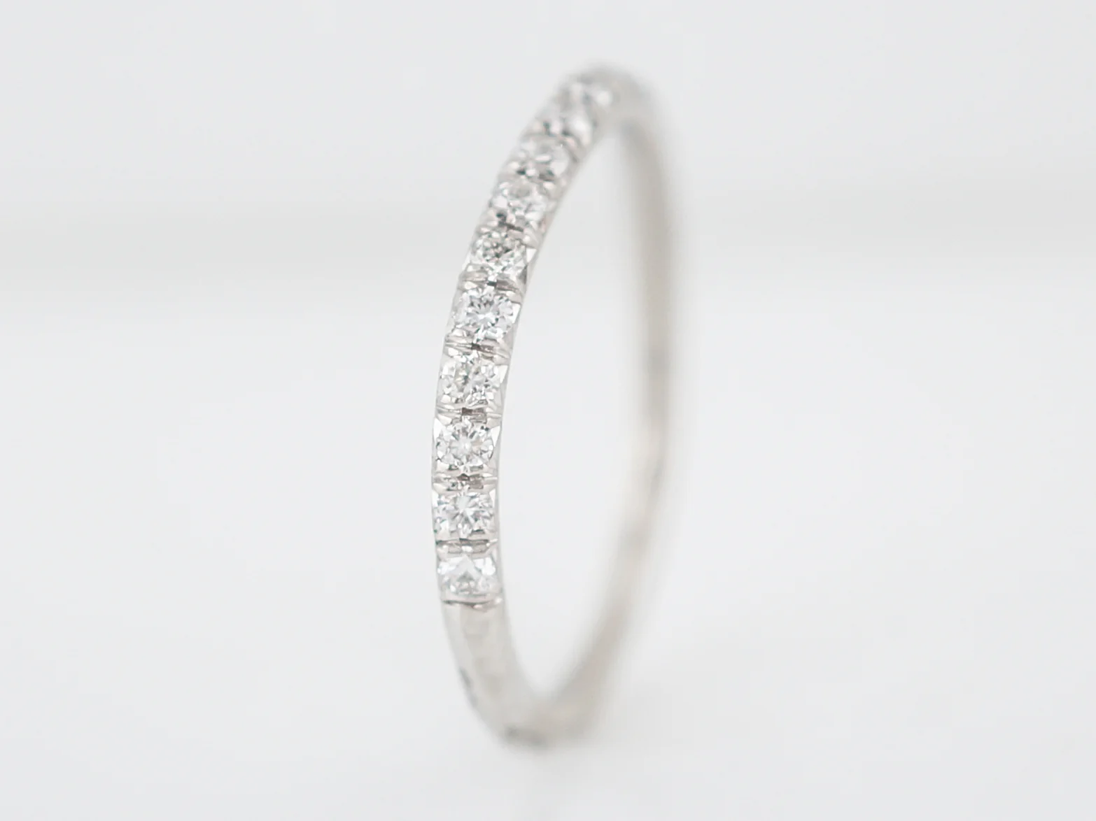 Curved Wedding Band Modern .285 Round Brilliant Cut Diamonds in Platinum - Image 5