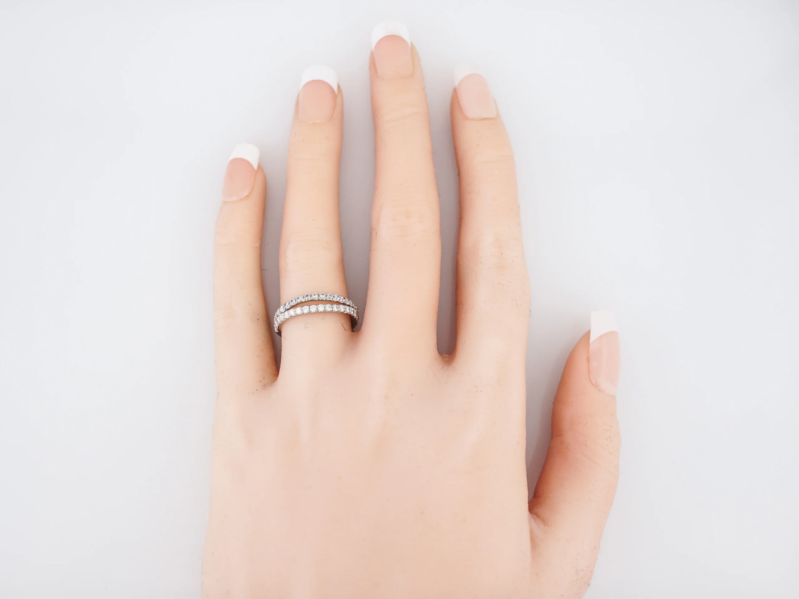 Curved Wedding Band Modern .285 Round Brilliant Cut Diamonds in Platinum - Image 6