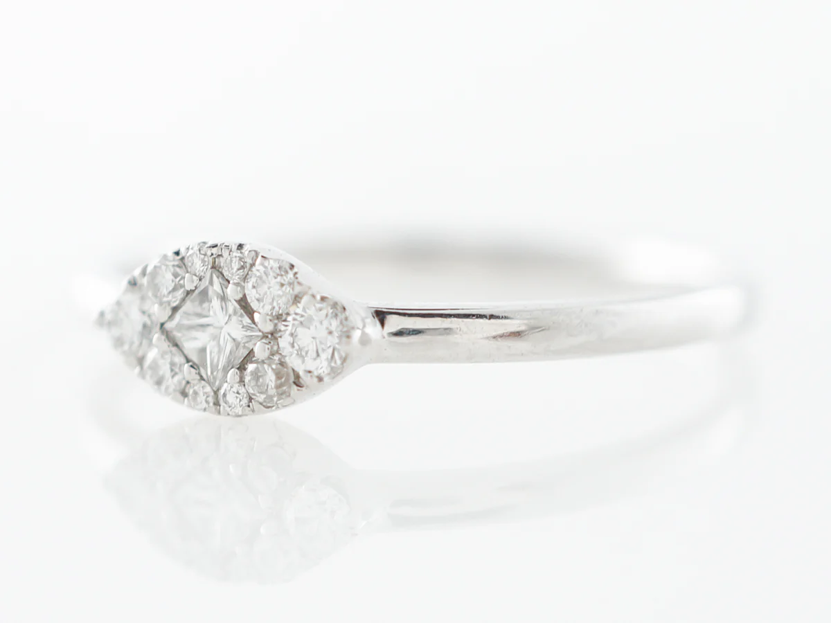 Dainty Diamond Cluster Ring in 18k White Gold - Image 2