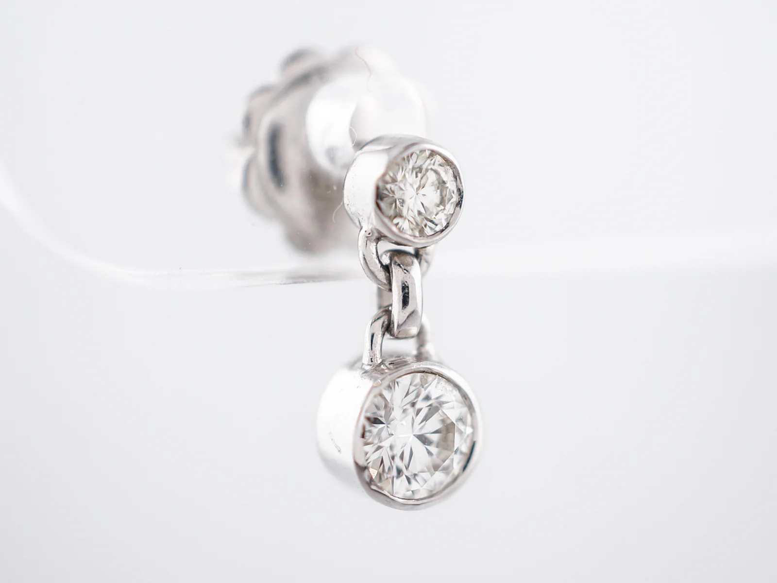 Dangle Earrings Modern .50 Round Brilliant Cut Diamonds in 14k White Gold - Image 3