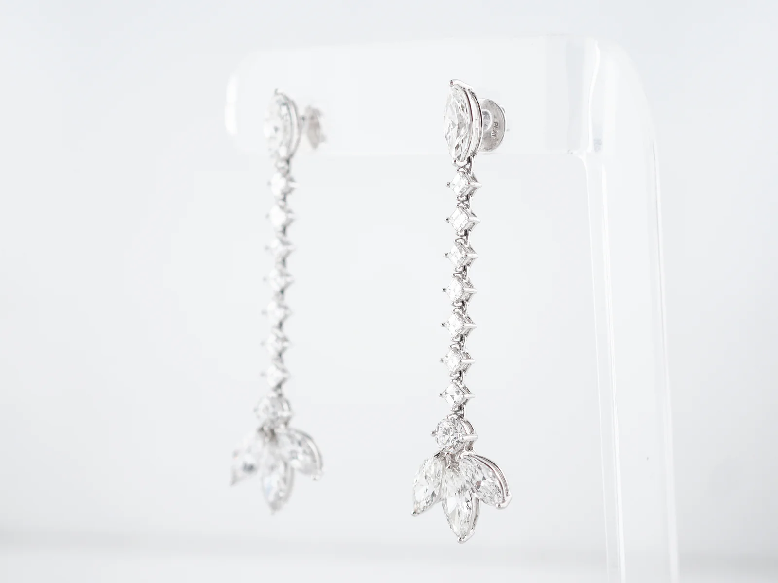 Dangle Earrings Modern 8.05 Round Brilliant, Square & Marquise Cut Diamond in Platinum - Image 4