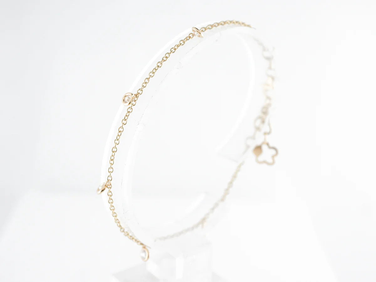 Dangly Bezel Diamond Bracelet in 18k Yellow Gold - Image 2