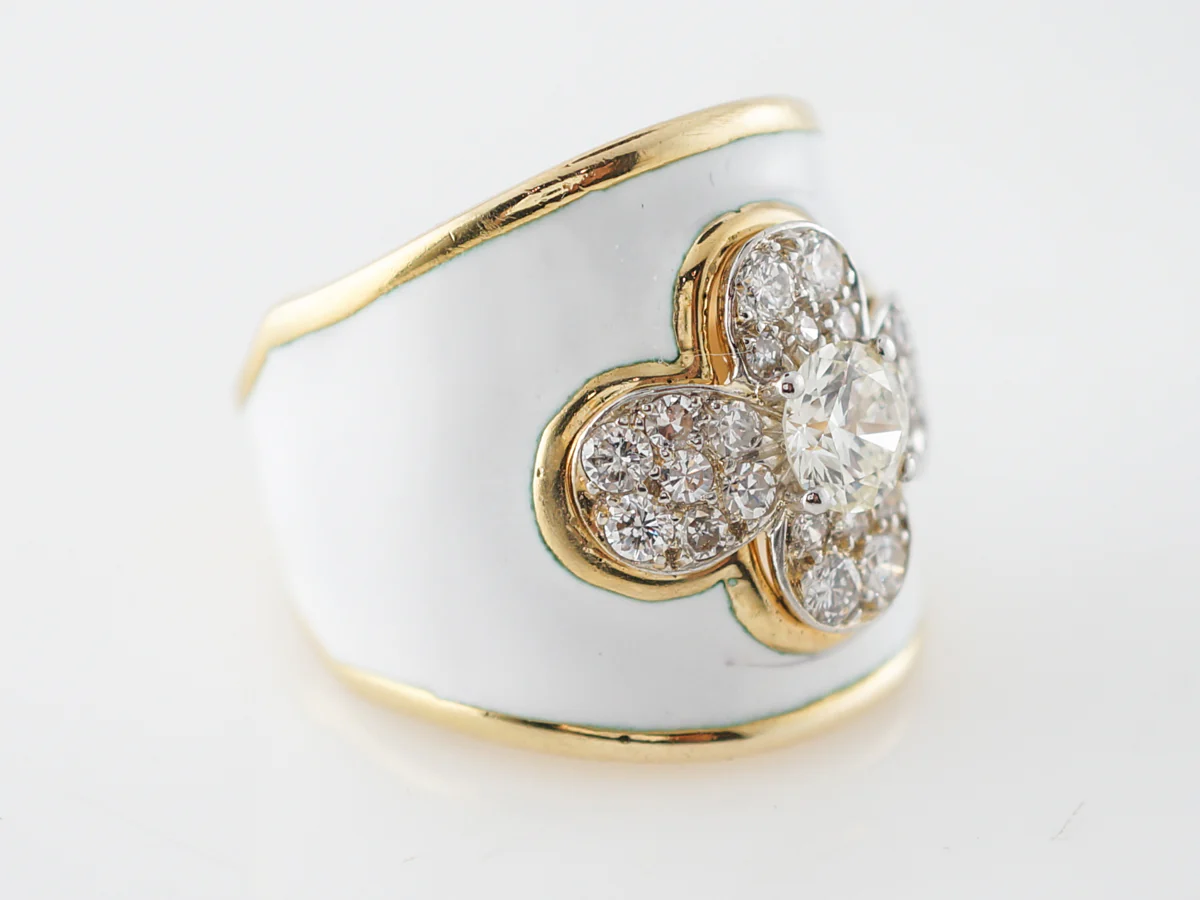 David Webb Cocktail Ring Modern .86 Round Brilliant Cut Diamond in 18k Yellow Gold - Image 3