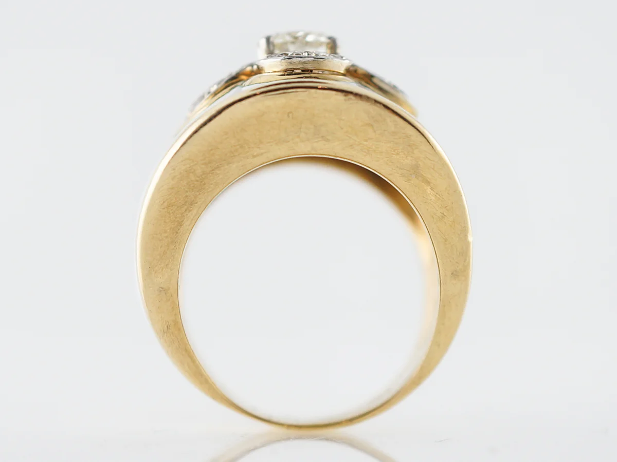 David Webb Cocktail Ring Modern .86 Round Brilliant Cut Diamond in 18k Yellow Gold - Image 4