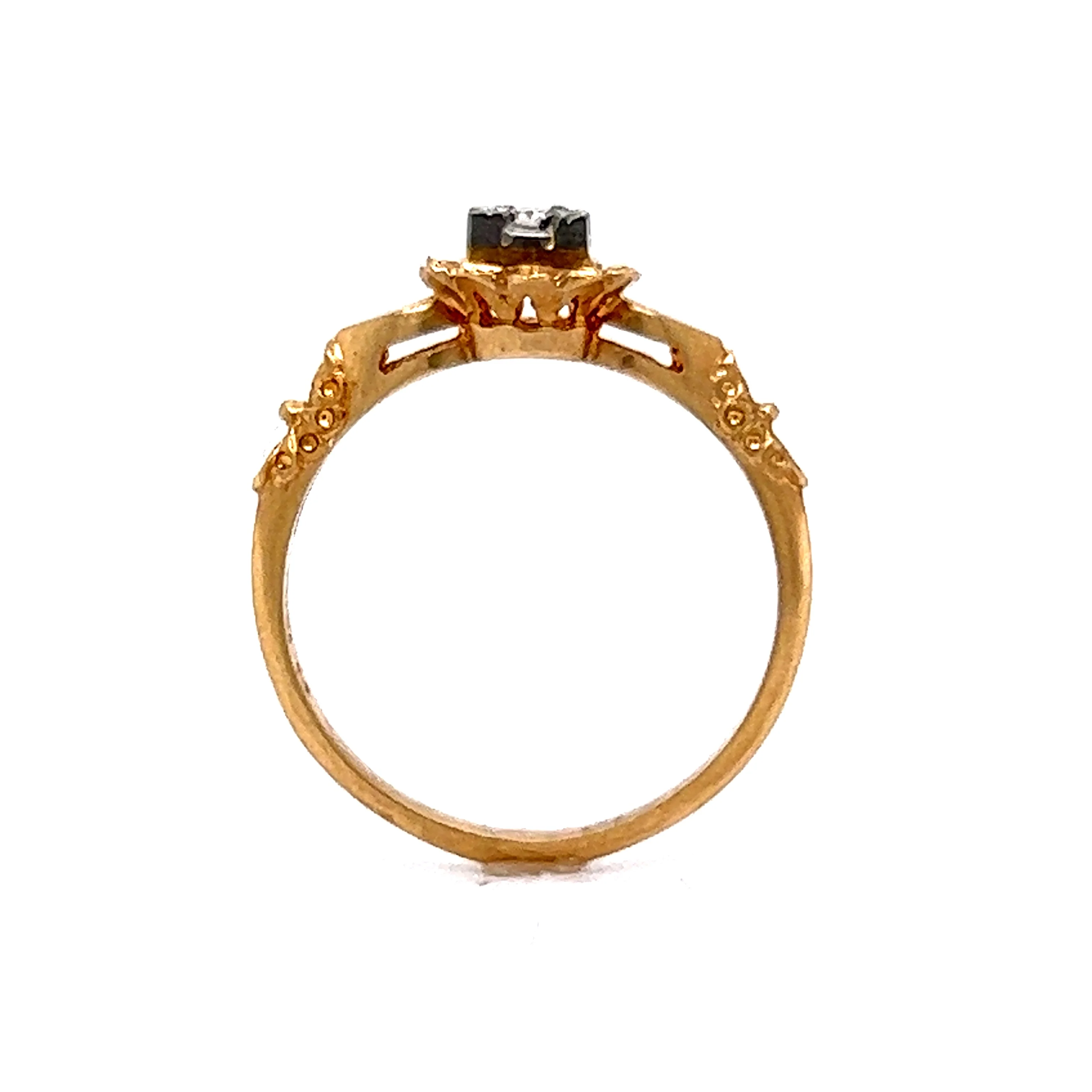 Delicate Retro Diamond Engagement Ring in 14k & 18k Gold - Image 4