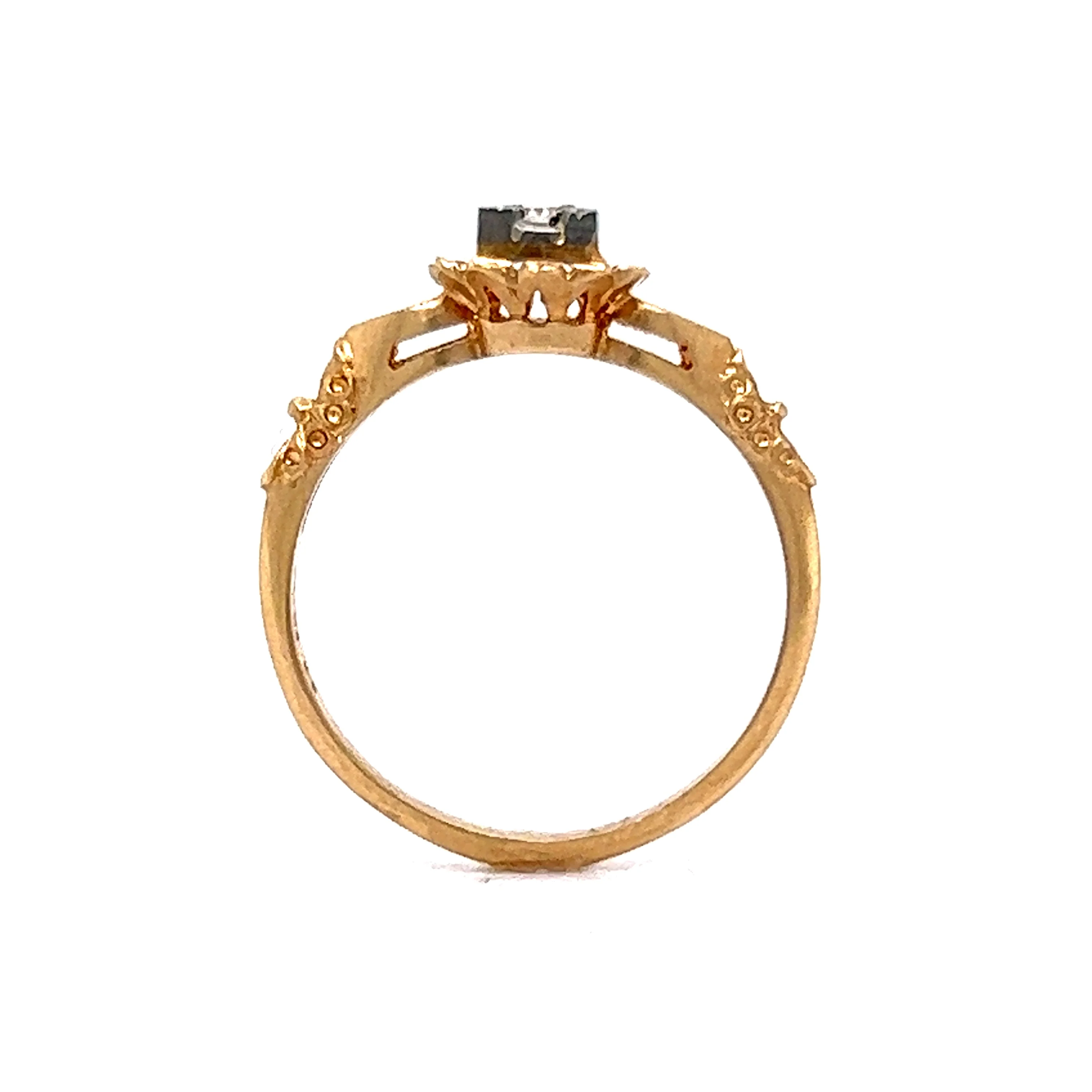 Delicate Retro Diamond Engagement Ring in 14k & 18k Gold - Image 5