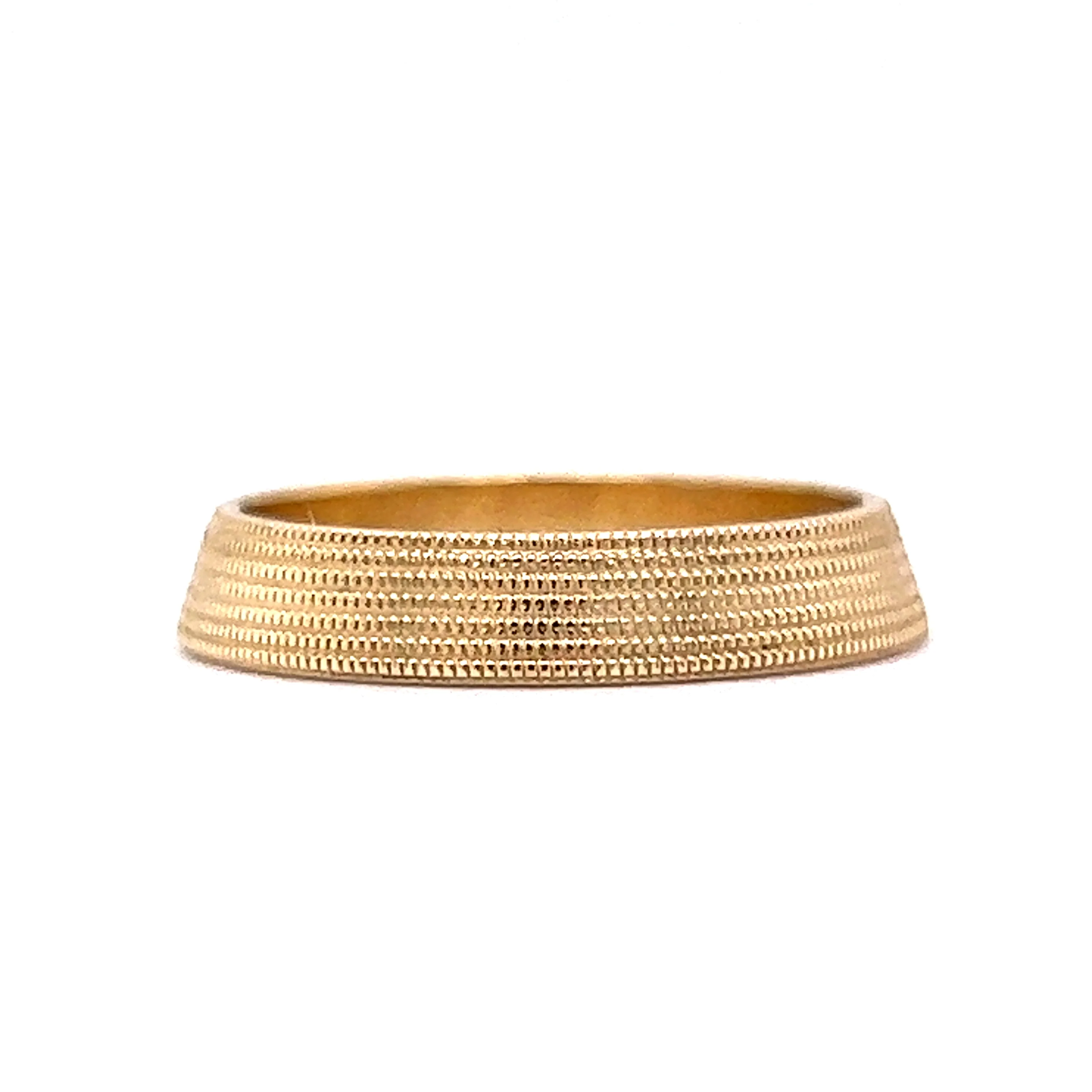 Milgrain Detailed Stacking Band in 14k Yellow Gold - Image 2