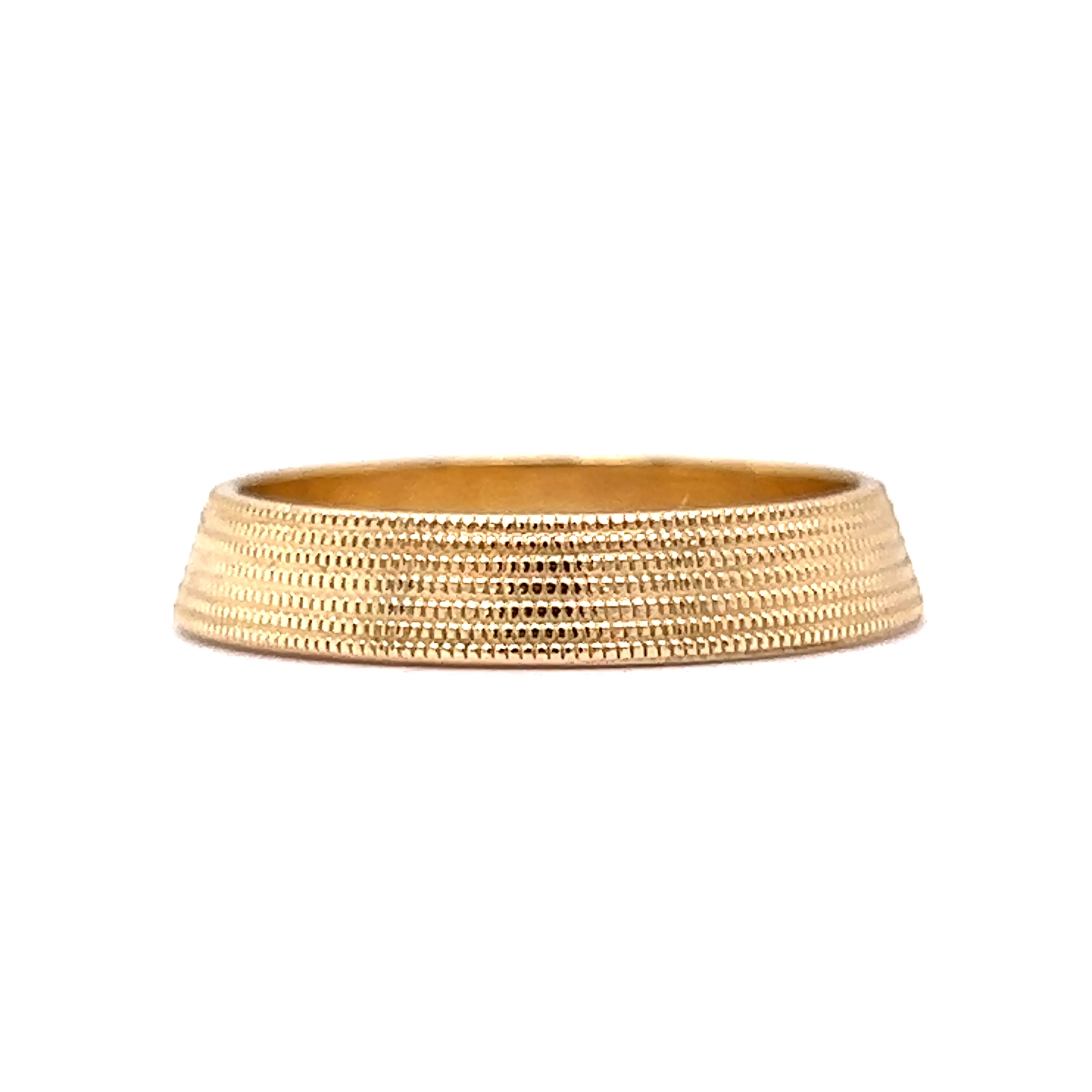 Milgrain Detailed Stacking Band in 14k Yellow Gold - Image 3