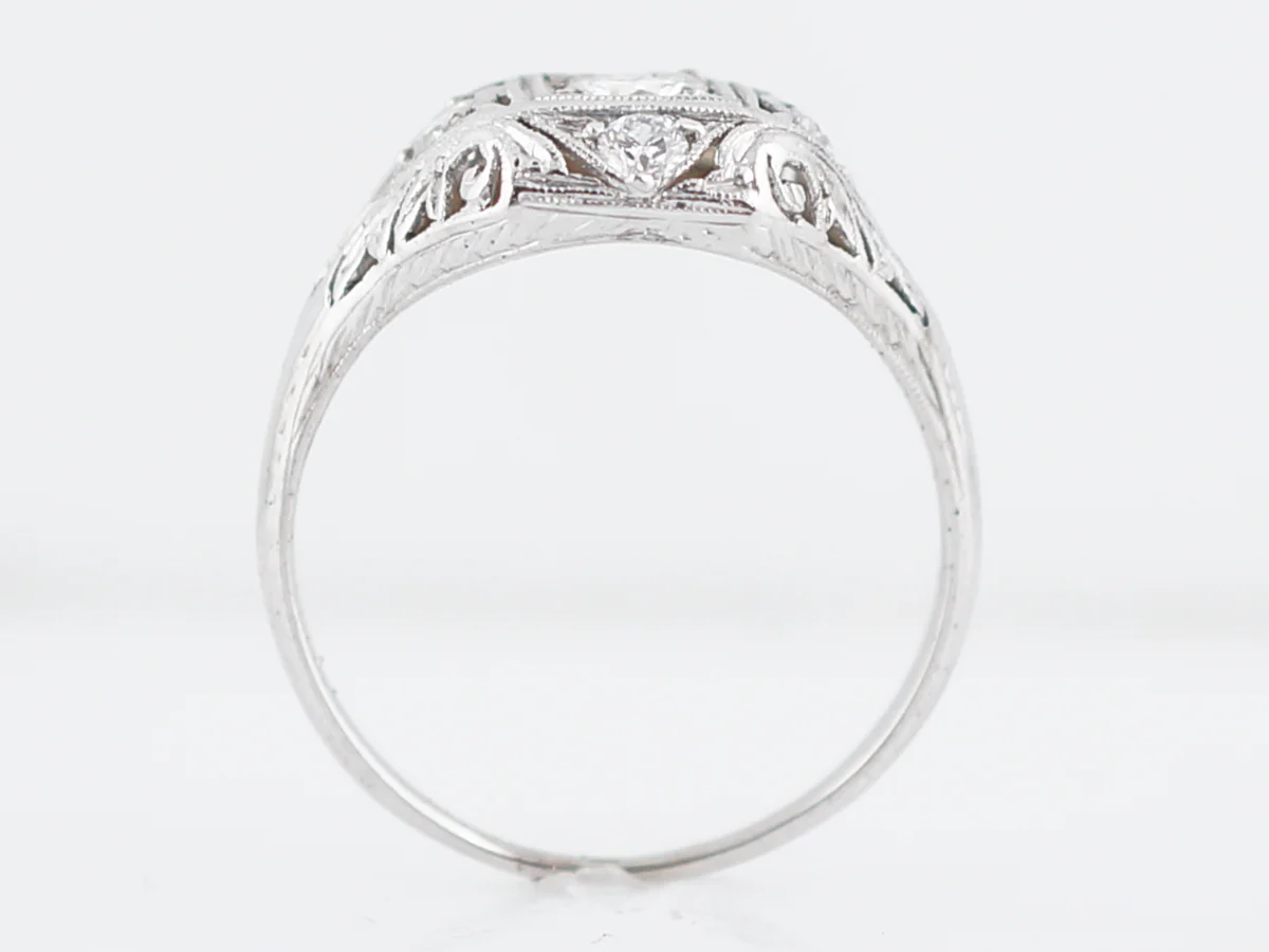Detailed Filigree Vintage Art Deco .30 Diamond Ring - Image 4
