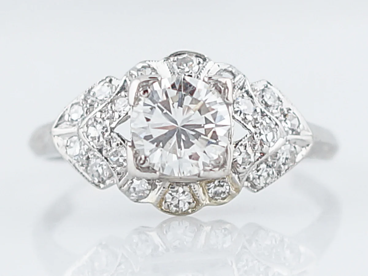Diamond Antique Engagement Ring Art Deco Geometric