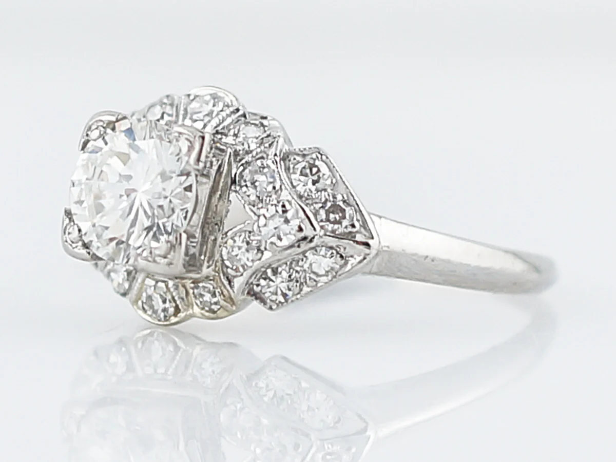 Diamond Antique Engagement Ring Art Deco Geometric - Image 2