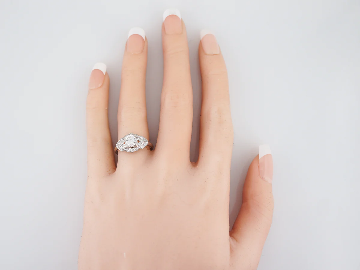Diamond Antique Engagement Ring Art Deco Geometric - Image 6