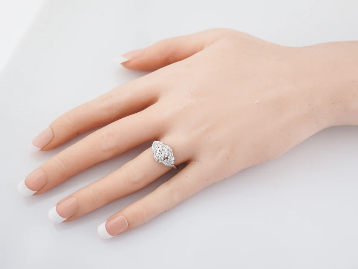 Diamond Antique Engagement Ring Art Deco Geometric - Image 7
