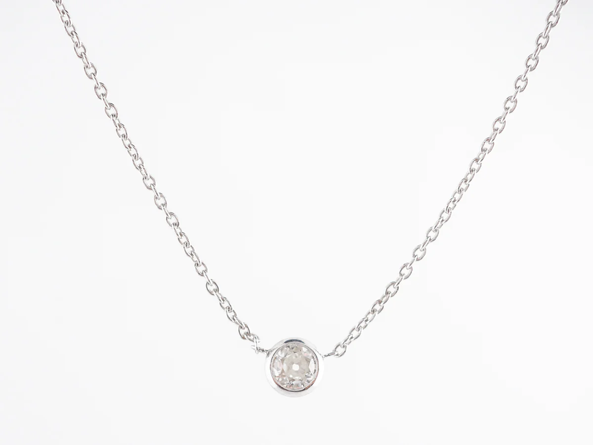 Diamond Bezel Necklace in 14K White Gold - Image 3