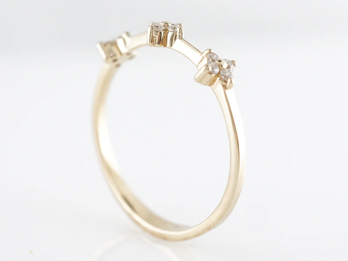 Diamond Cluster Band in 14k Yellow Gold - Image 4