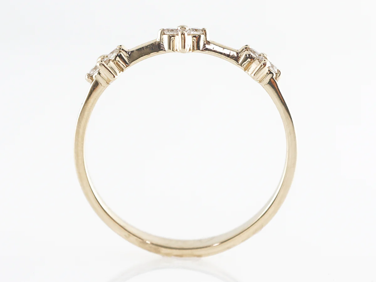 Diamond Cluster Band in 14k Yellow Gold - Image 5