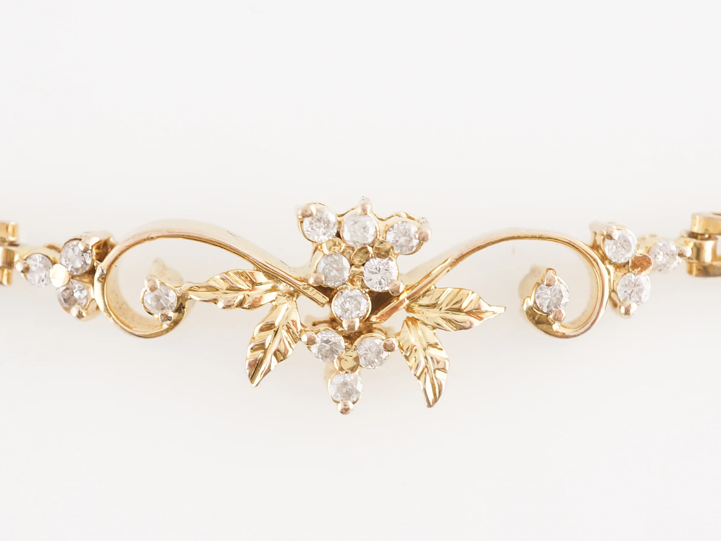 Diamond Cluster Bracelet in 14k Yellow Gold - Image 2