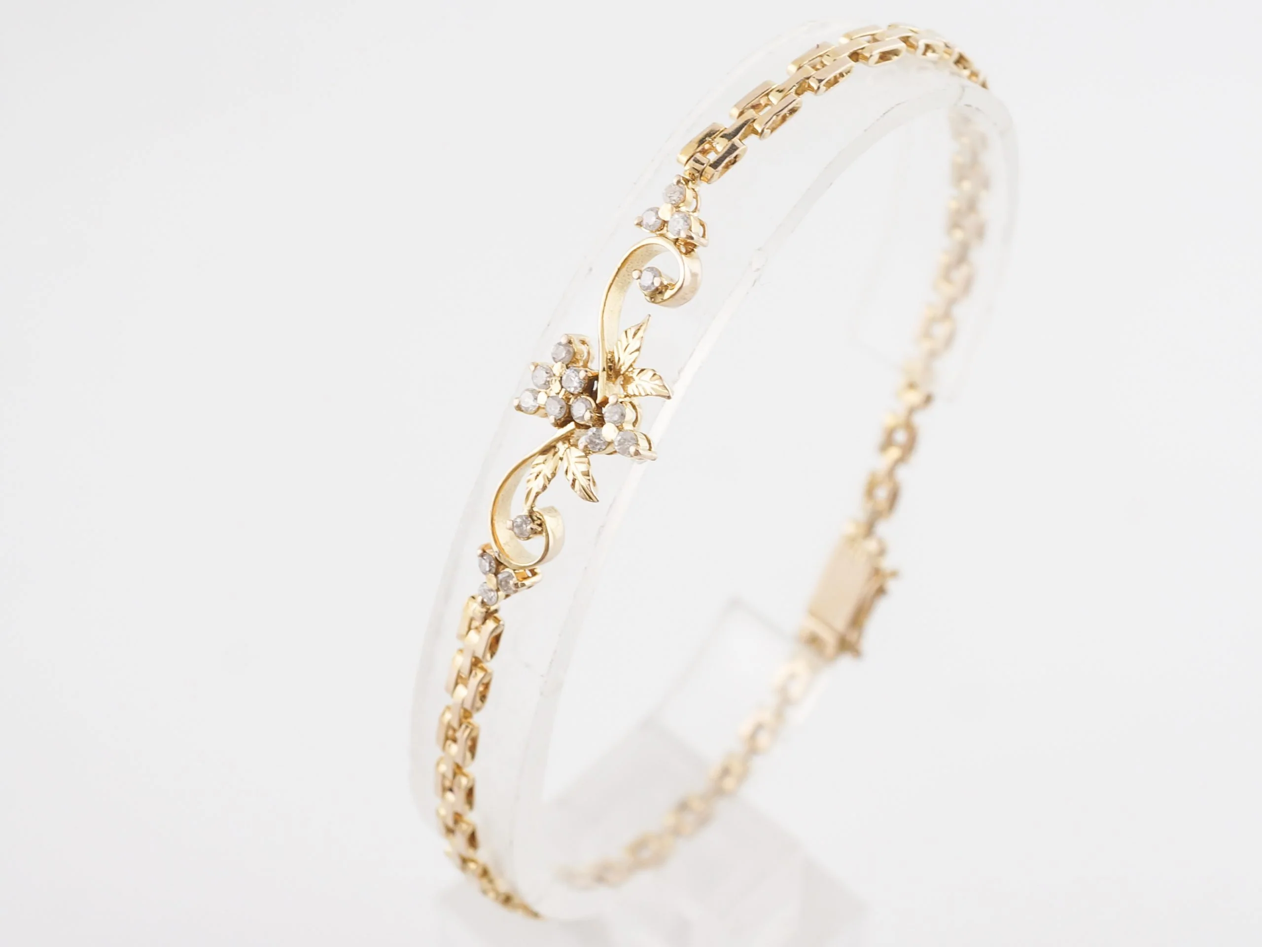 Diamond Cluster Bracelet in 14k Yellow Gold - Image 3