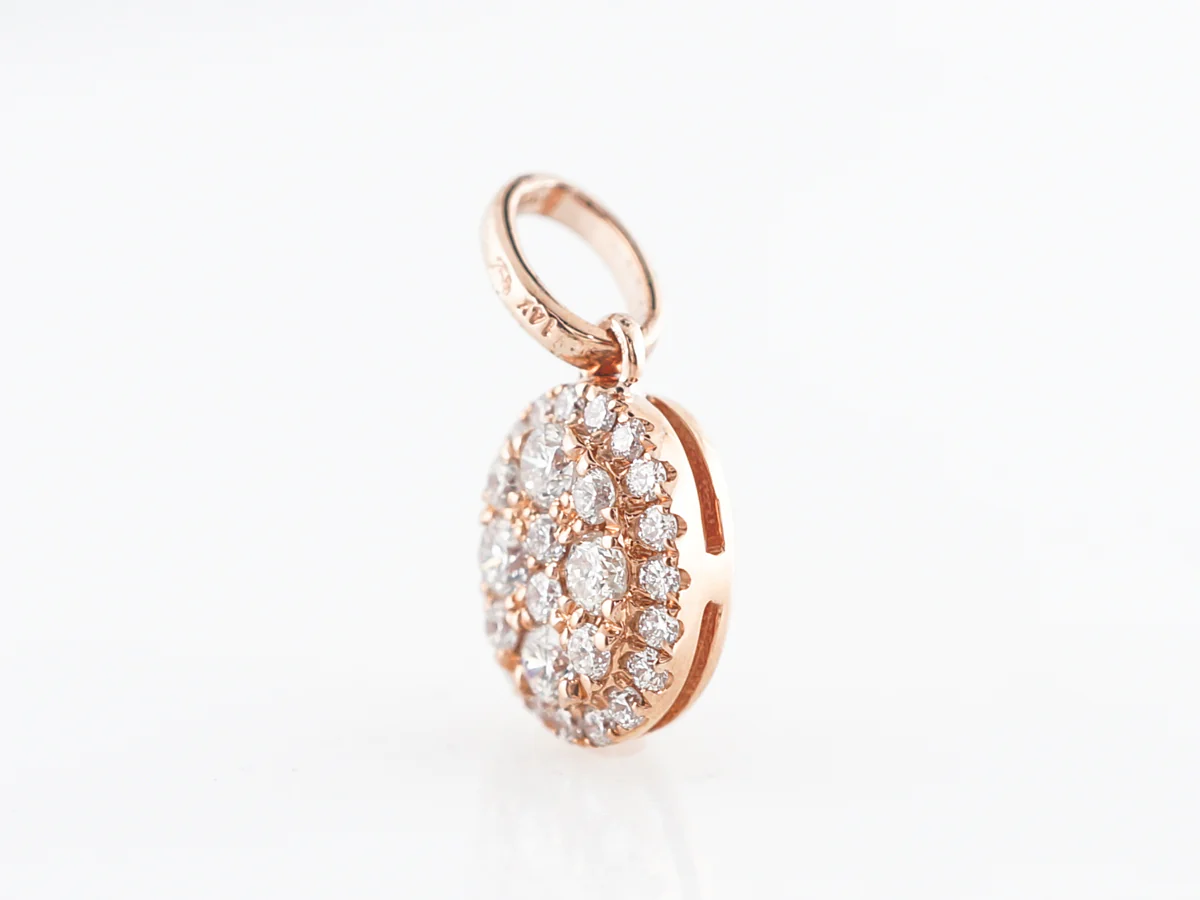 Diamond Cluster Pendant in 14k Rose Gold - Image 3