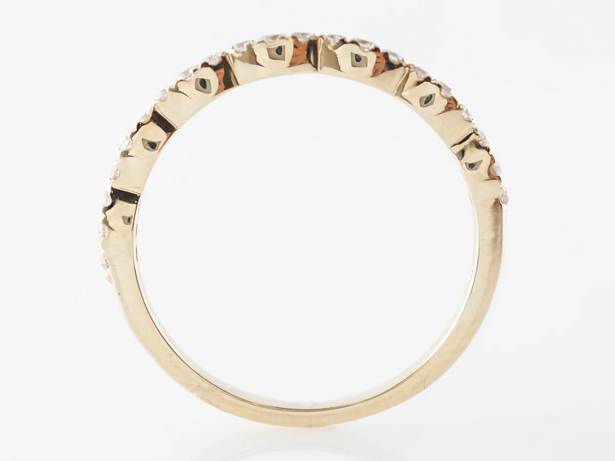 Diamond Cluster Wedding Band in 14k Yellow Gold - Image 4