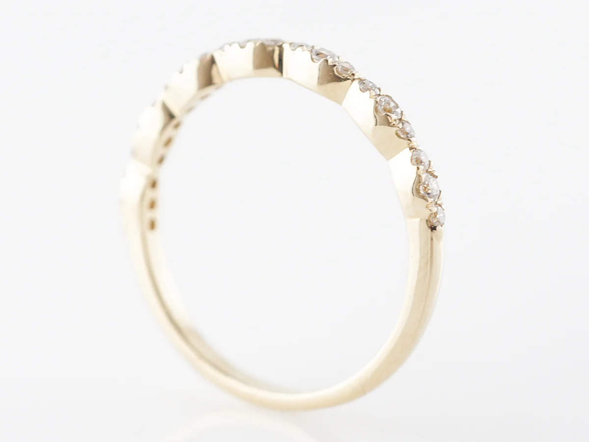 Diamond Cluster Wedding Band in 14k Yellow Gold - Image 5