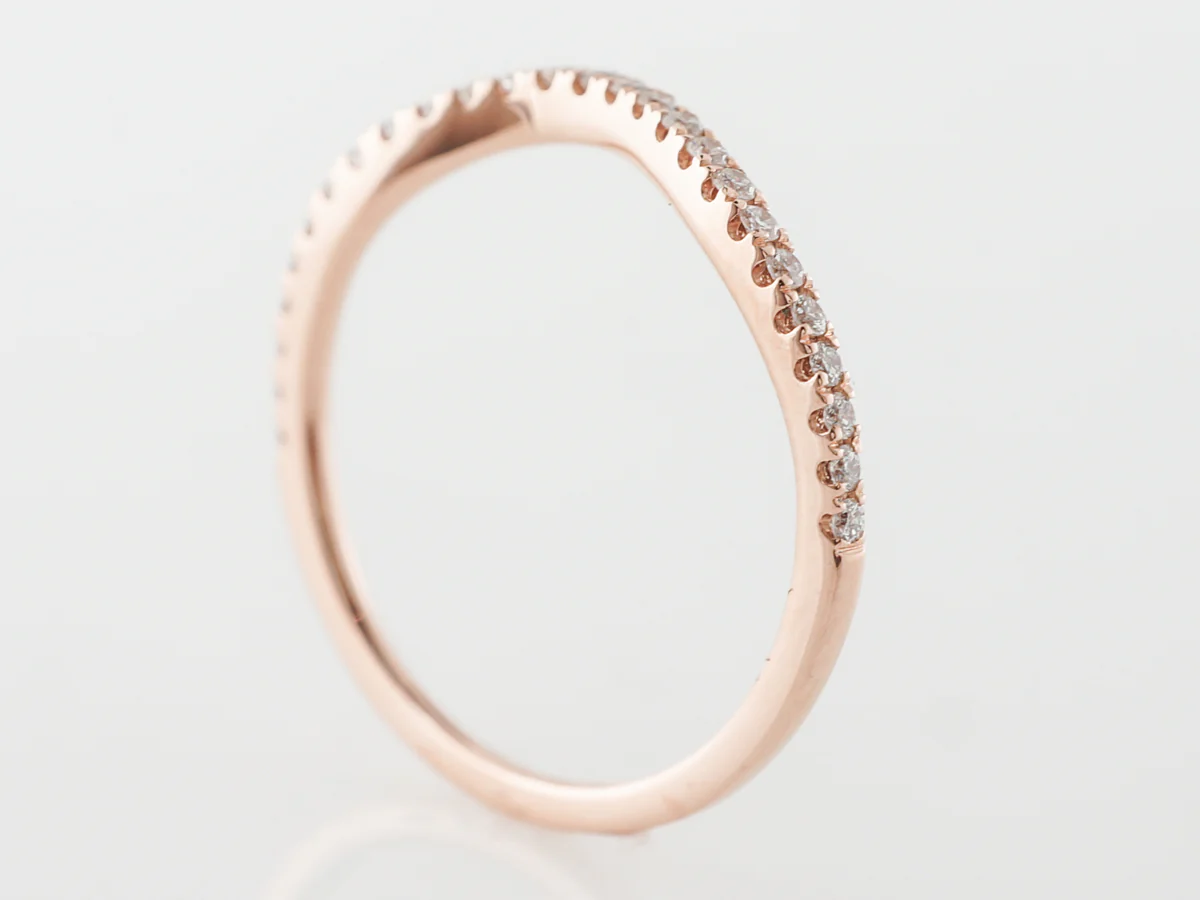 Diamond Contour Wedding Band w/ .19 Carats in Rose Gold - Image 4
