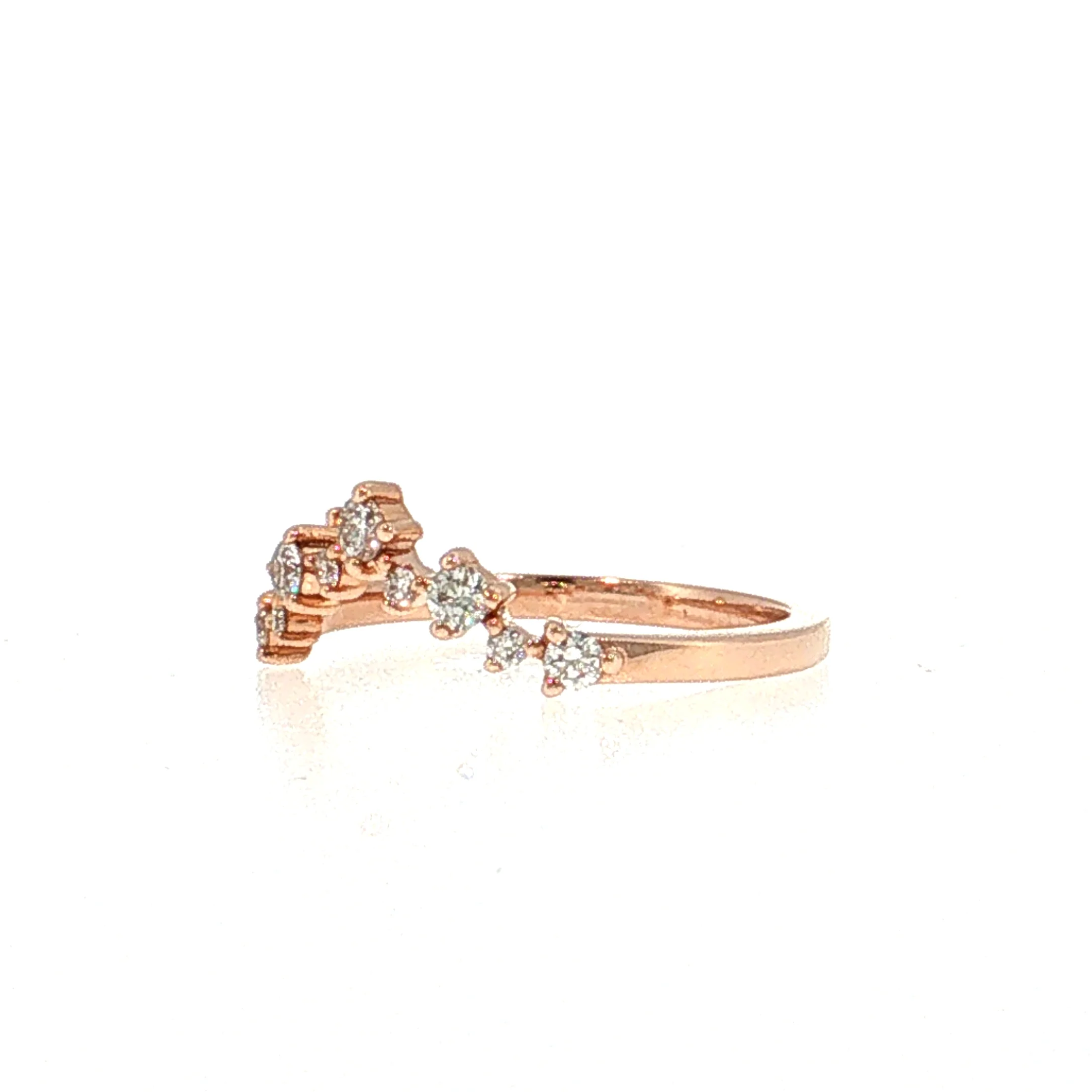 Diamond Contoured Wedding Band 14k Rose Gold - Image 2