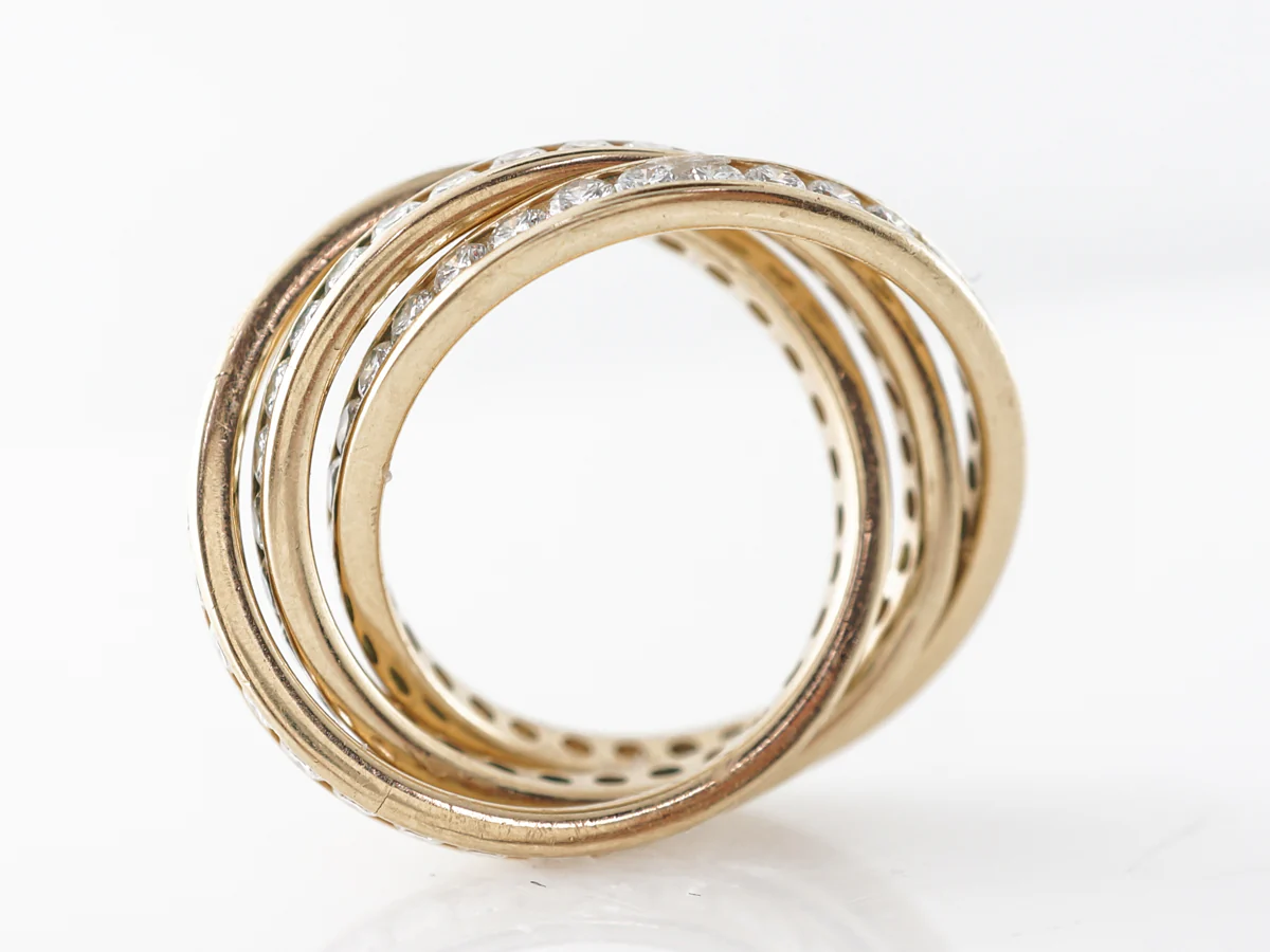 Diamond Eternity Trinity Ring in 14k Yellow Gold - Image 5