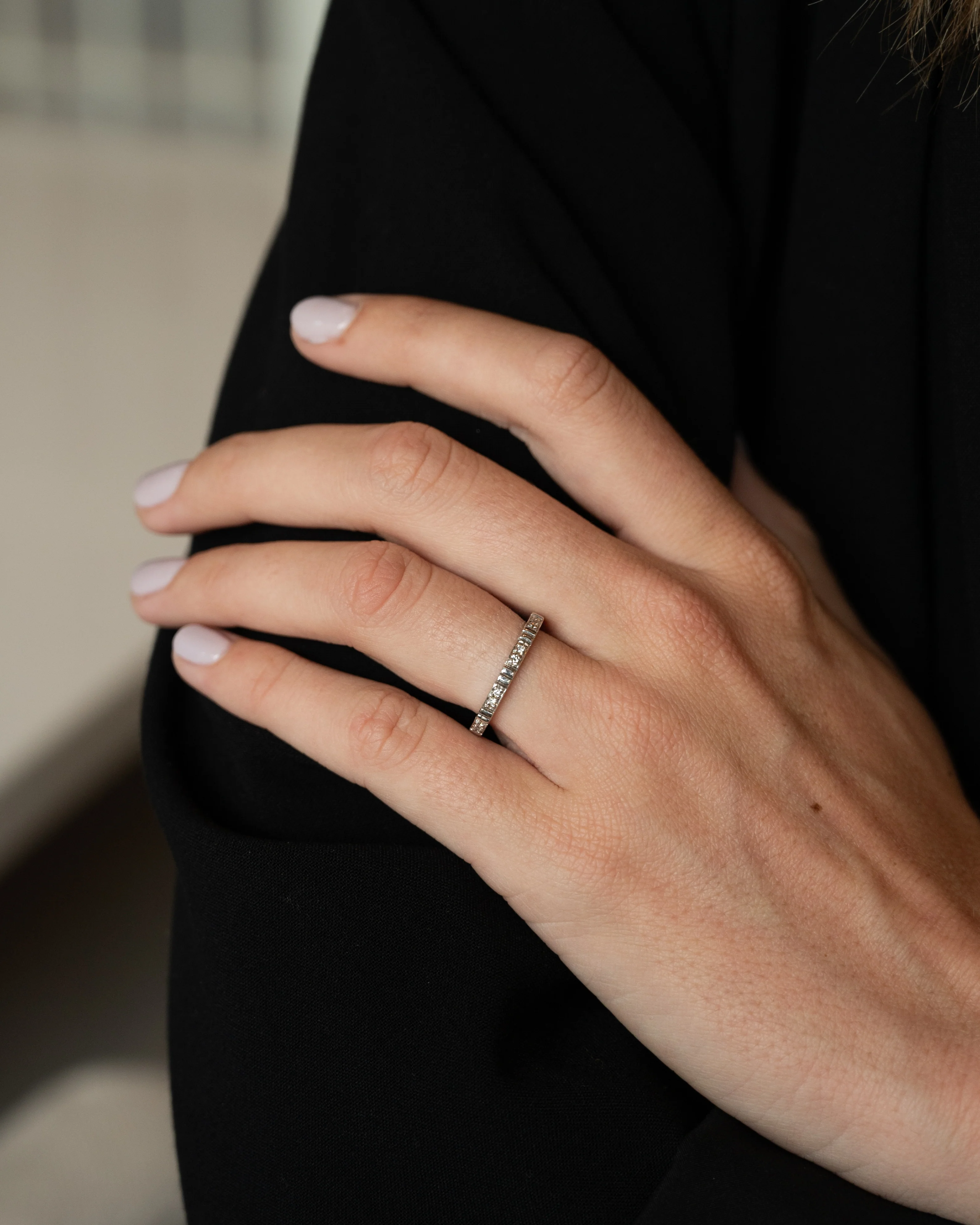 Diamond Eternity Wedding Band 18k White Gold - Image 6
