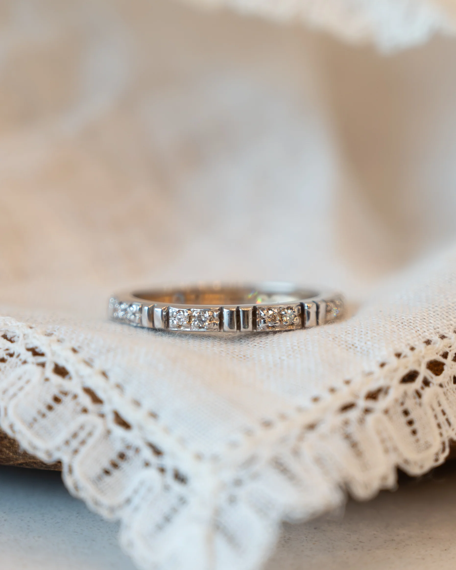 Diamond Eternity Wedding Band 18k White Gold - Image 7
