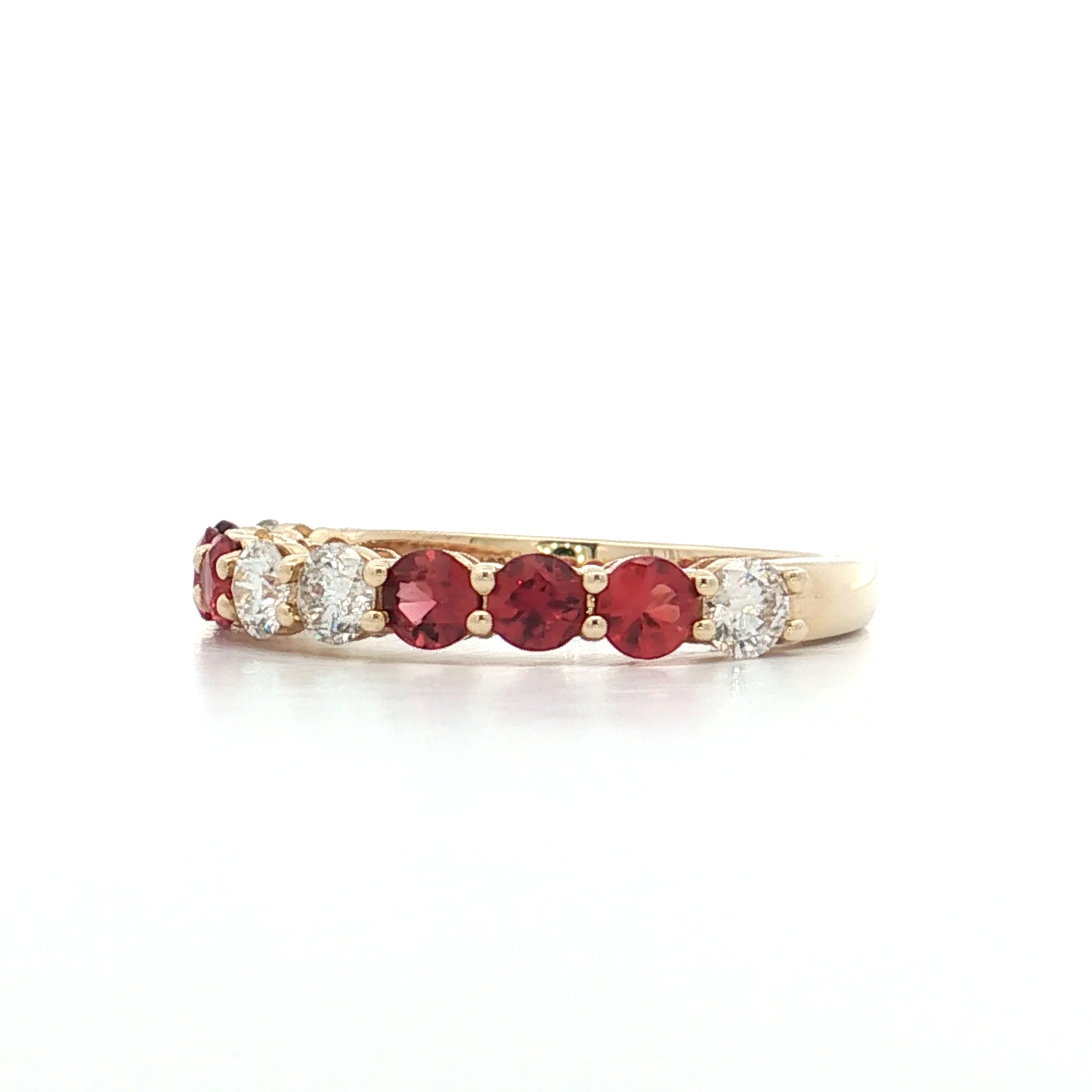 Diamond & Orange Sapphire Stacking Band 14k - Image 2