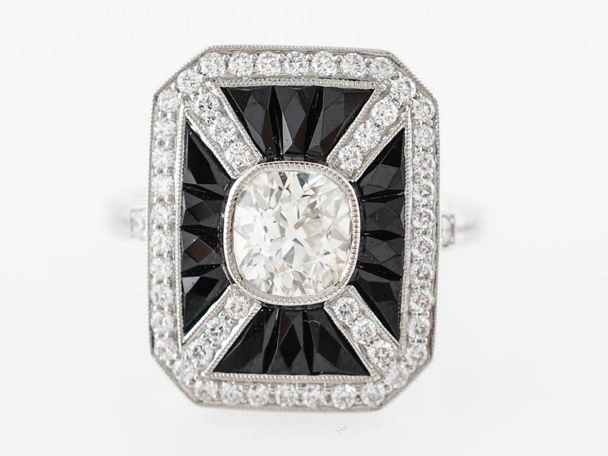 Diamond & Sapphire Right Hand Ring in Platinum