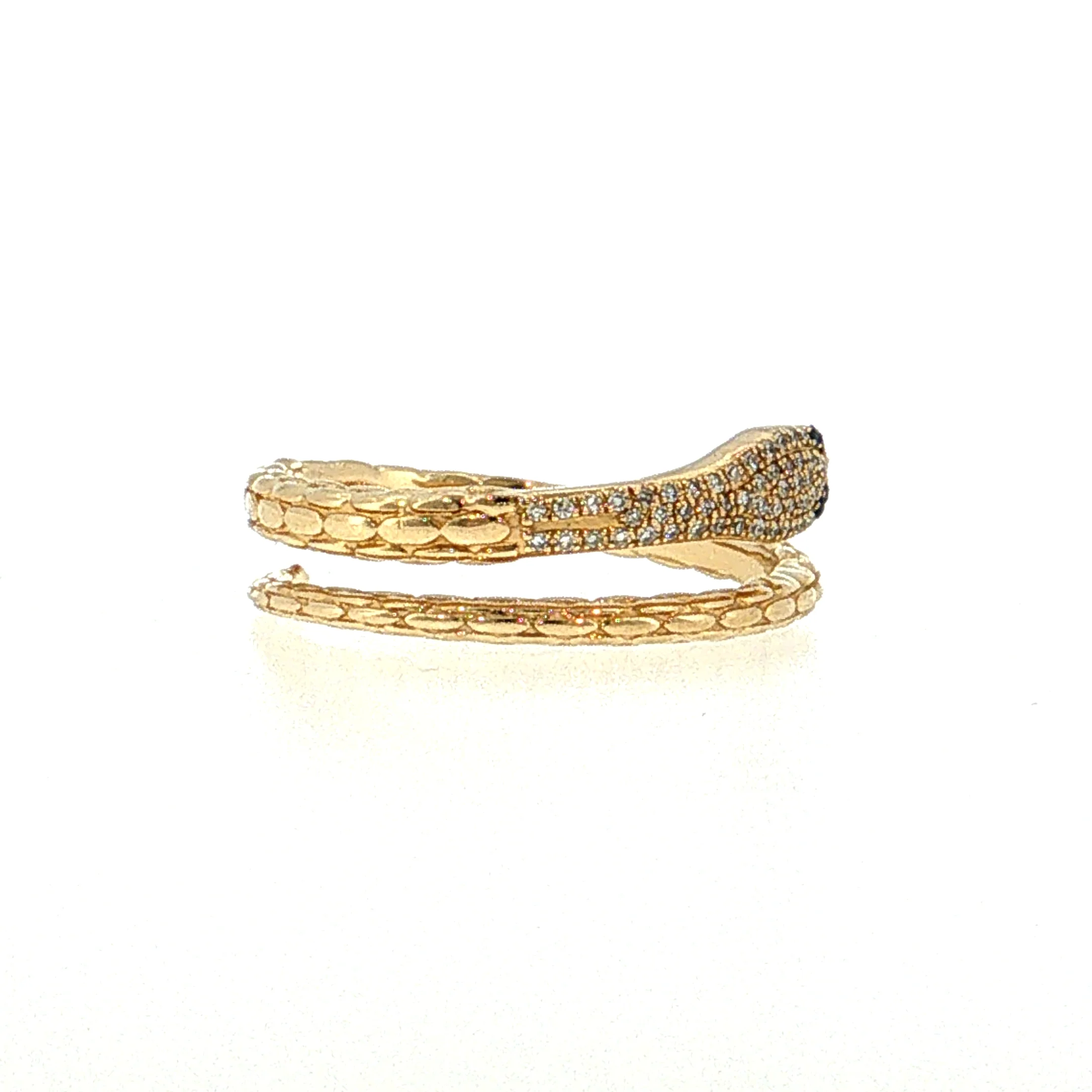 Diamond & Sapphire Snake Stacking Ring 14k - Image 2