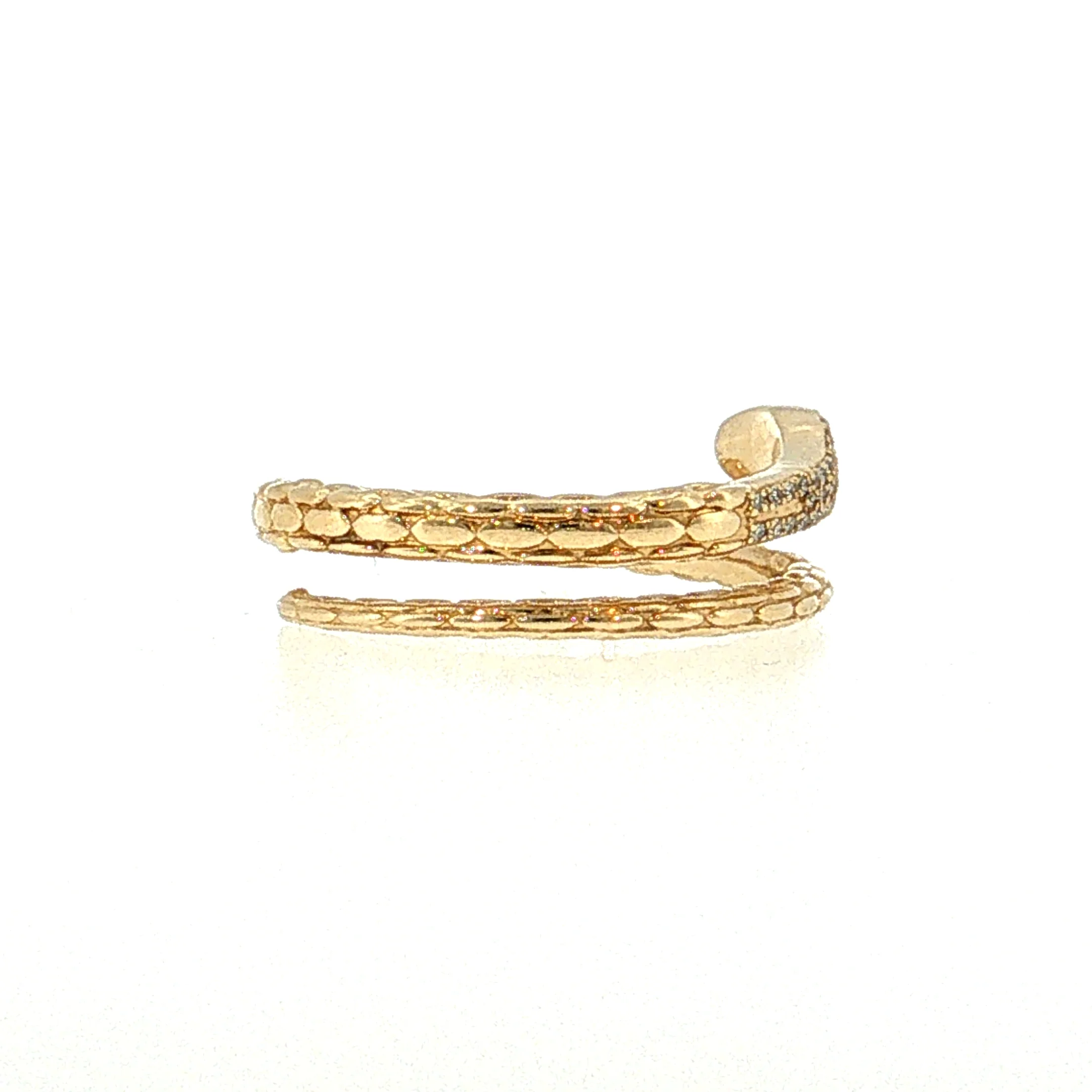 Diamond & Sapphire Snake Stacking Ring 14k - Image 3