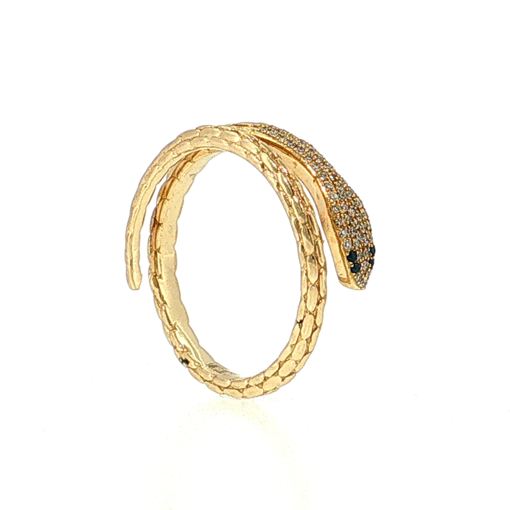 Diamond & Sapphire Snake Stacking Ring 14k - Image 5