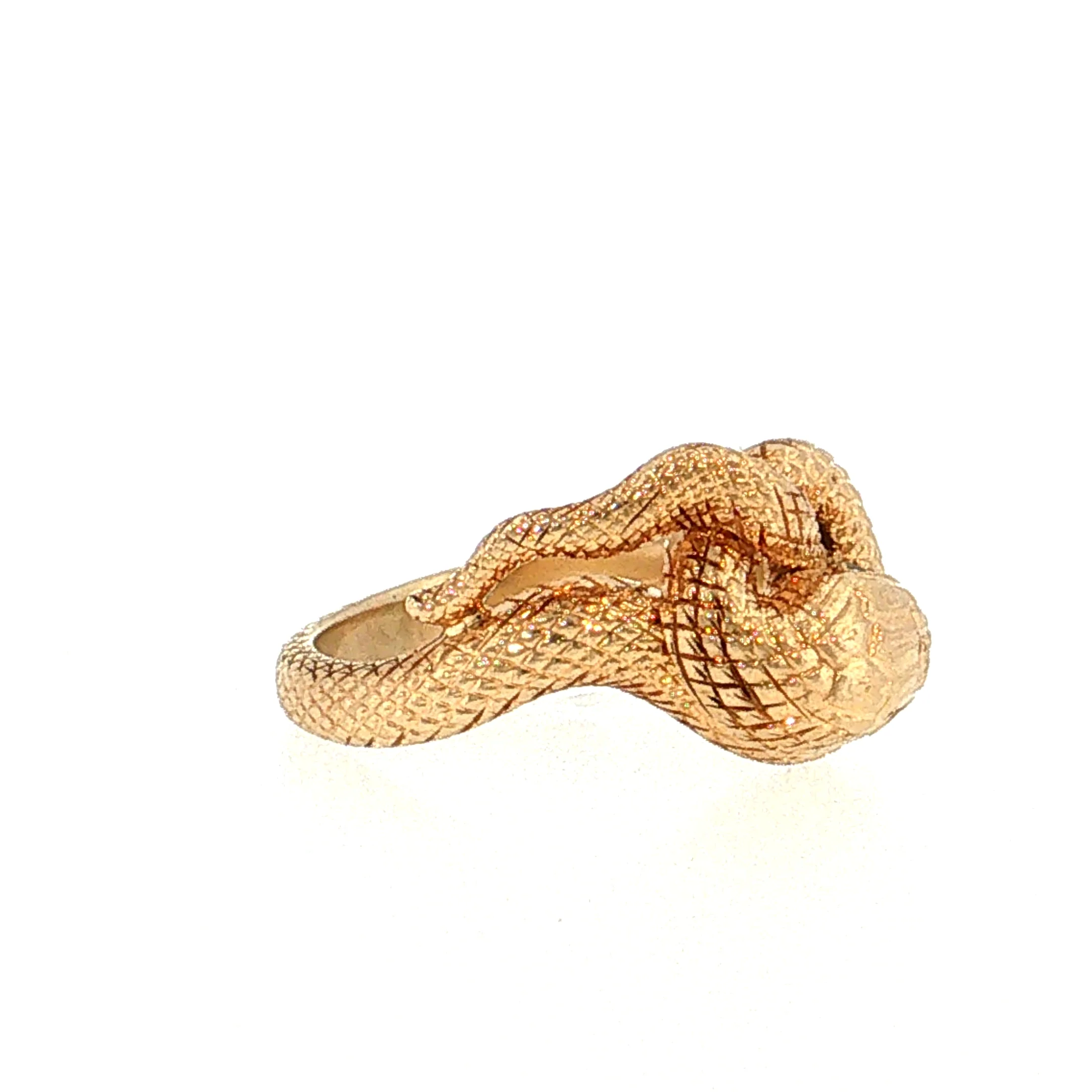 Diamond Snake Cocktail Ring 14k Yellow Gold - Image 3