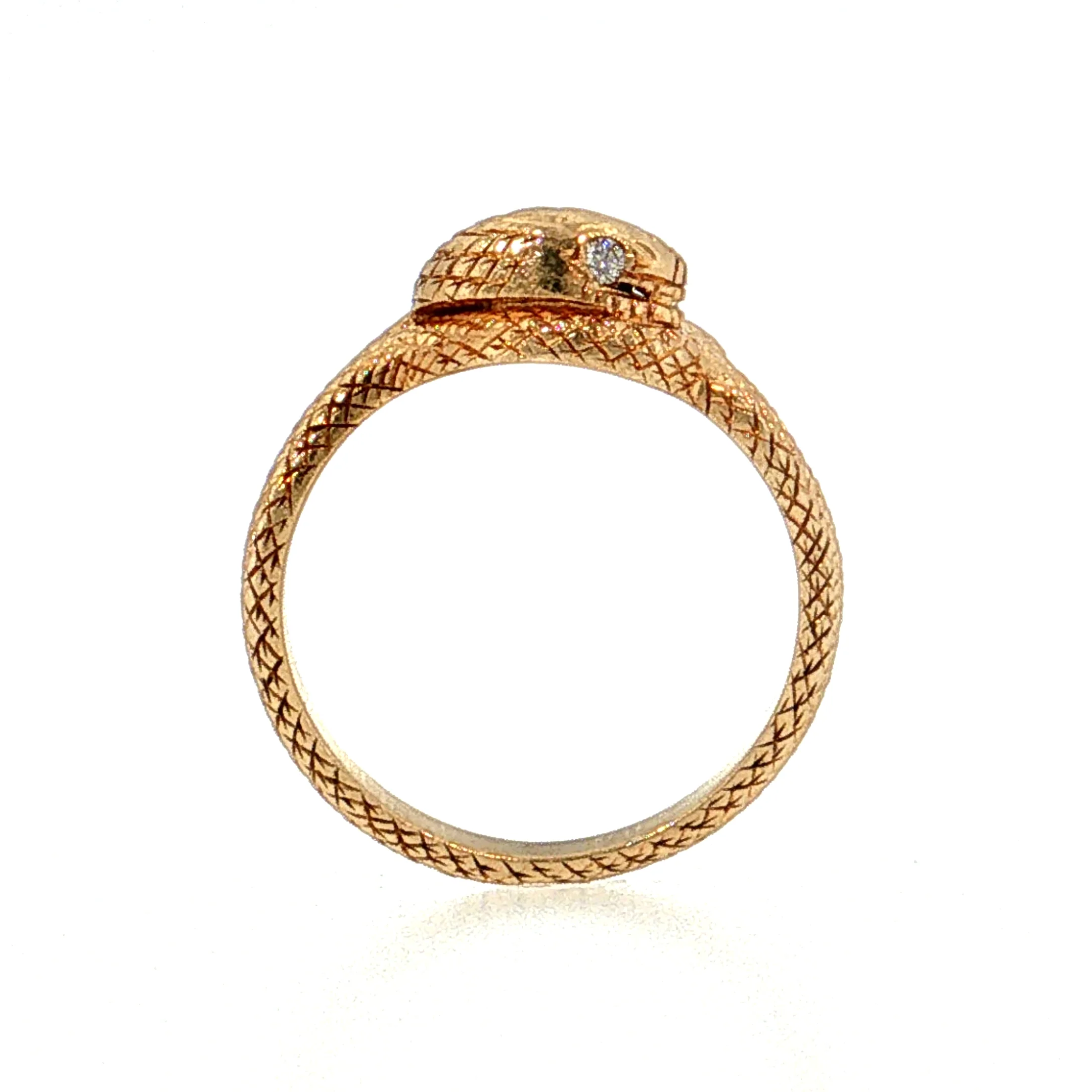 Diamond Snake Cocktail Ring 14k Yellow Gold - Image 4