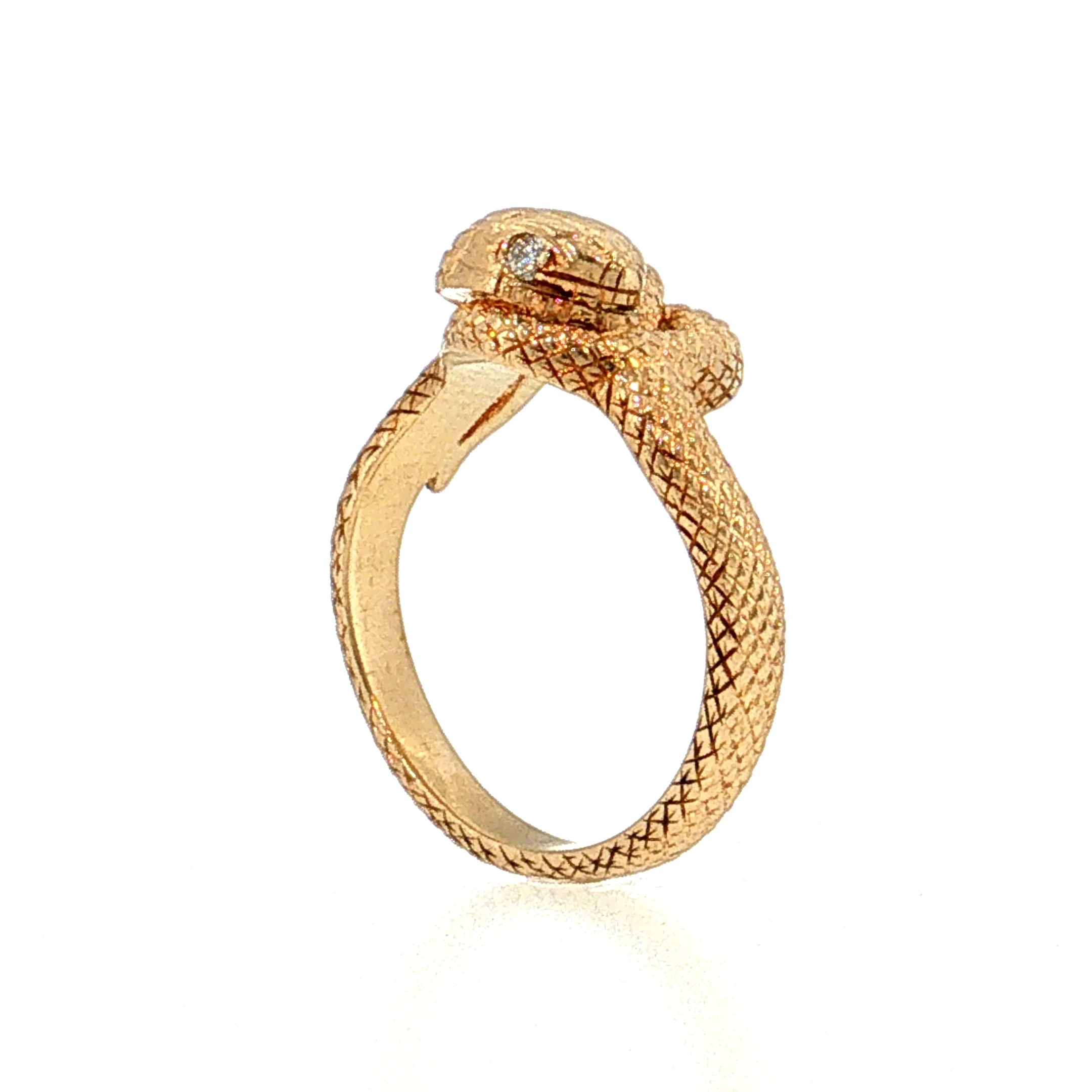 Diamond Snake Cocktail Ring 14k Yellow Gold - Image 5