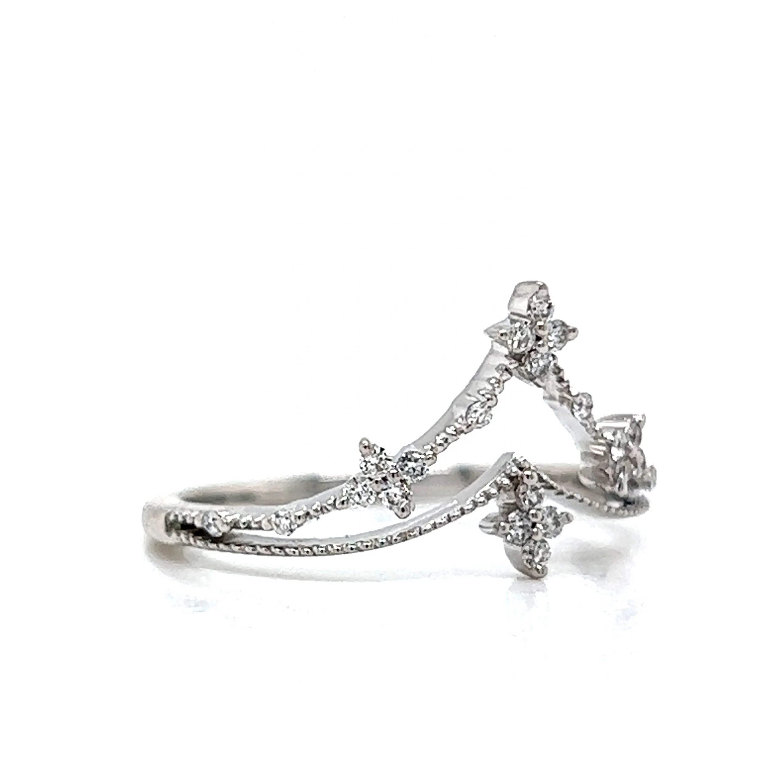 Diamond Tiara Stacking Ring in 14k White Gold - Image 3