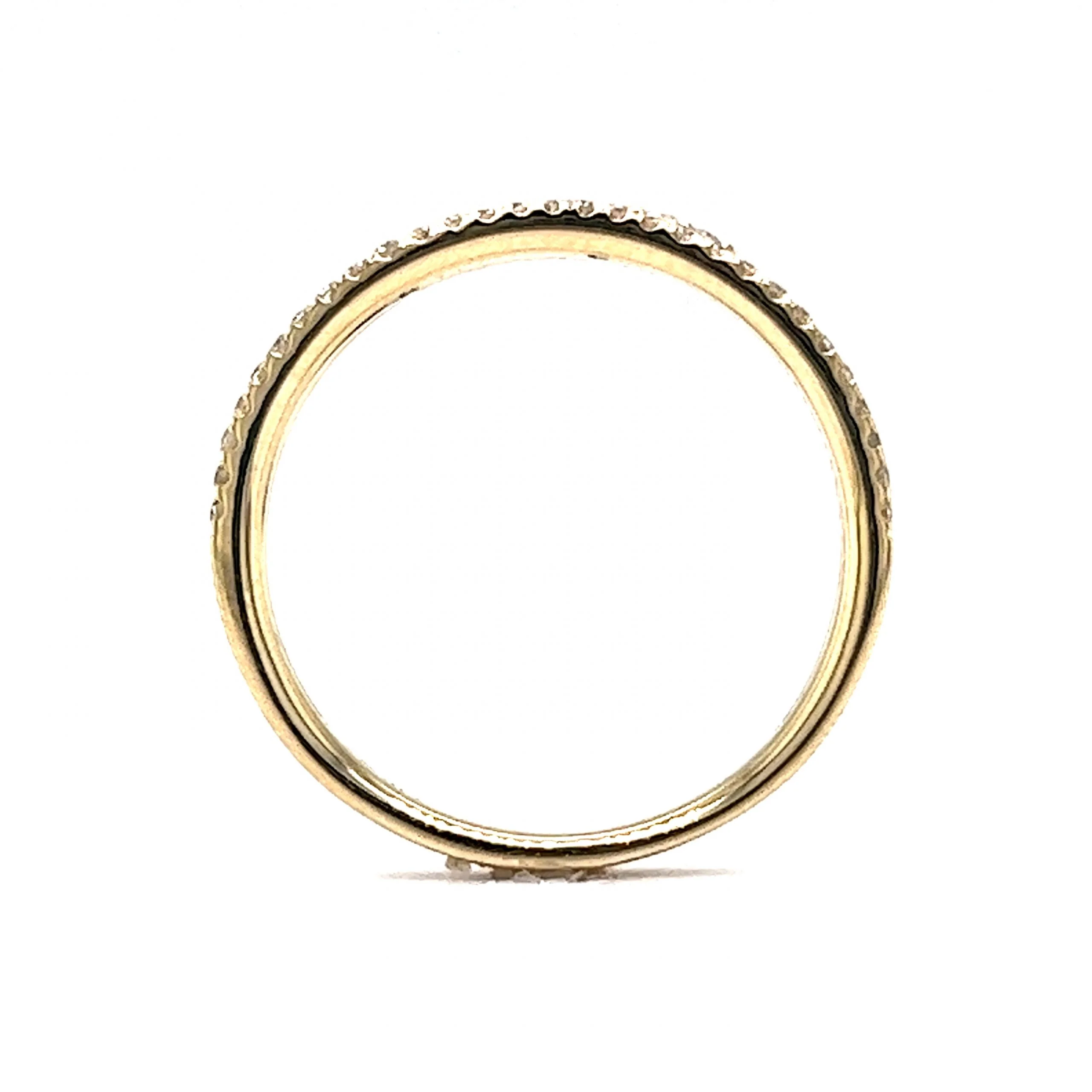 Double Band Pave Diamond Stacking Ring in 14k Yellow Gold - Image 4