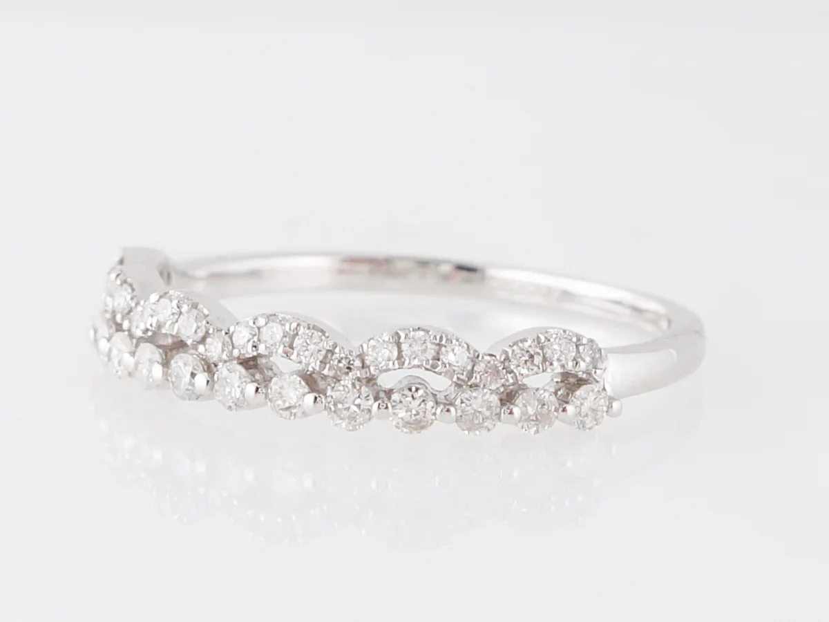 Double Diamond Wedding Band in White Gold - Image 2