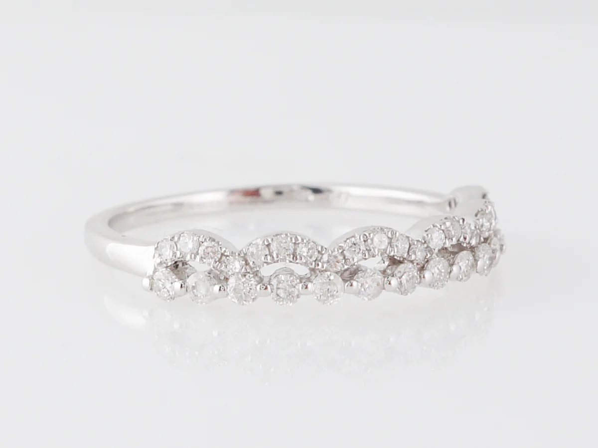 Double Diamond Wedding Band in White Gold - Image 3