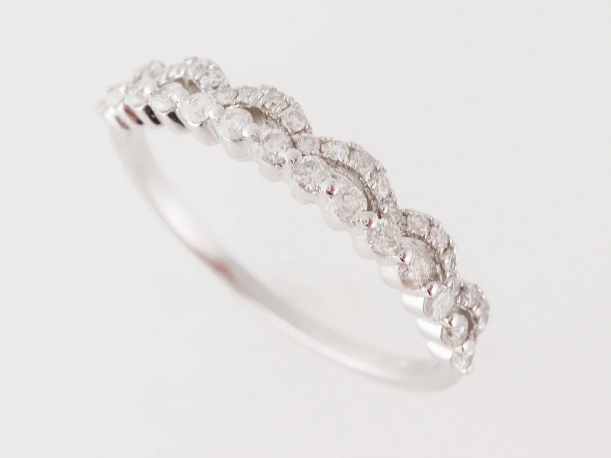 Double Diamond Wedding Band in White Gold - Image 5