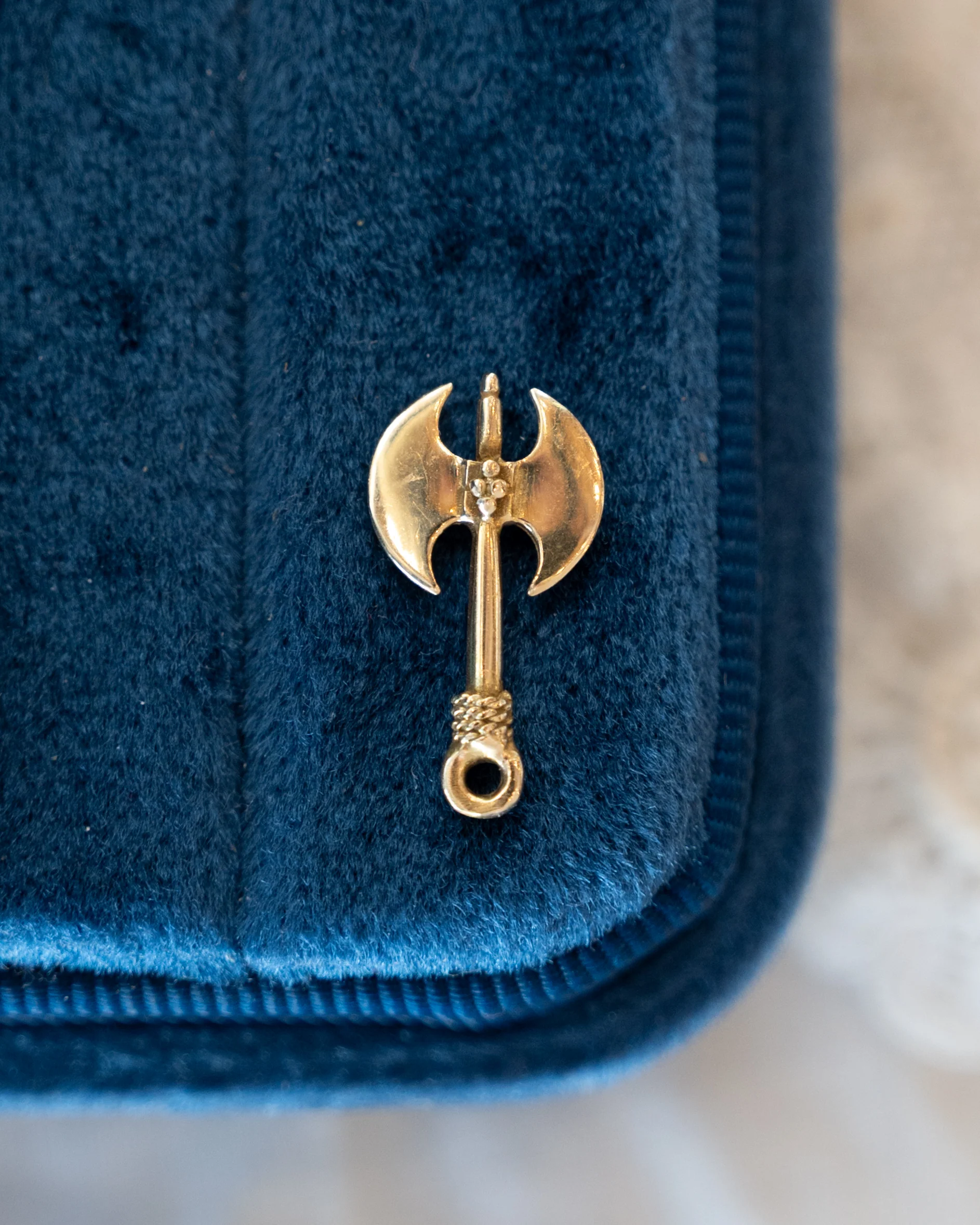 Double Sided Axe Charm 14k Yellow Gold - Image 3