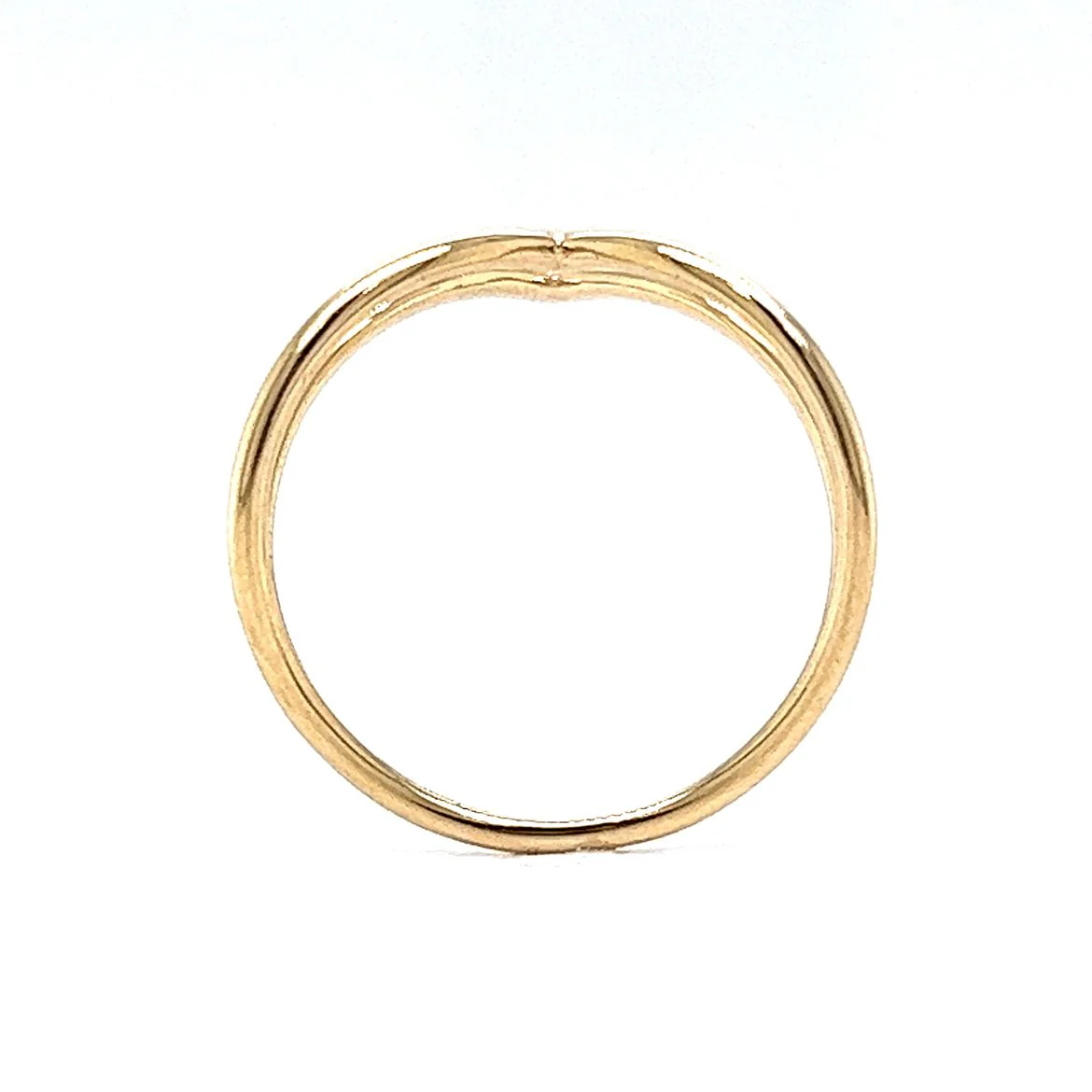 Double V Shaped Contour Wedding Band in 14k Yellow Gold - Image 4