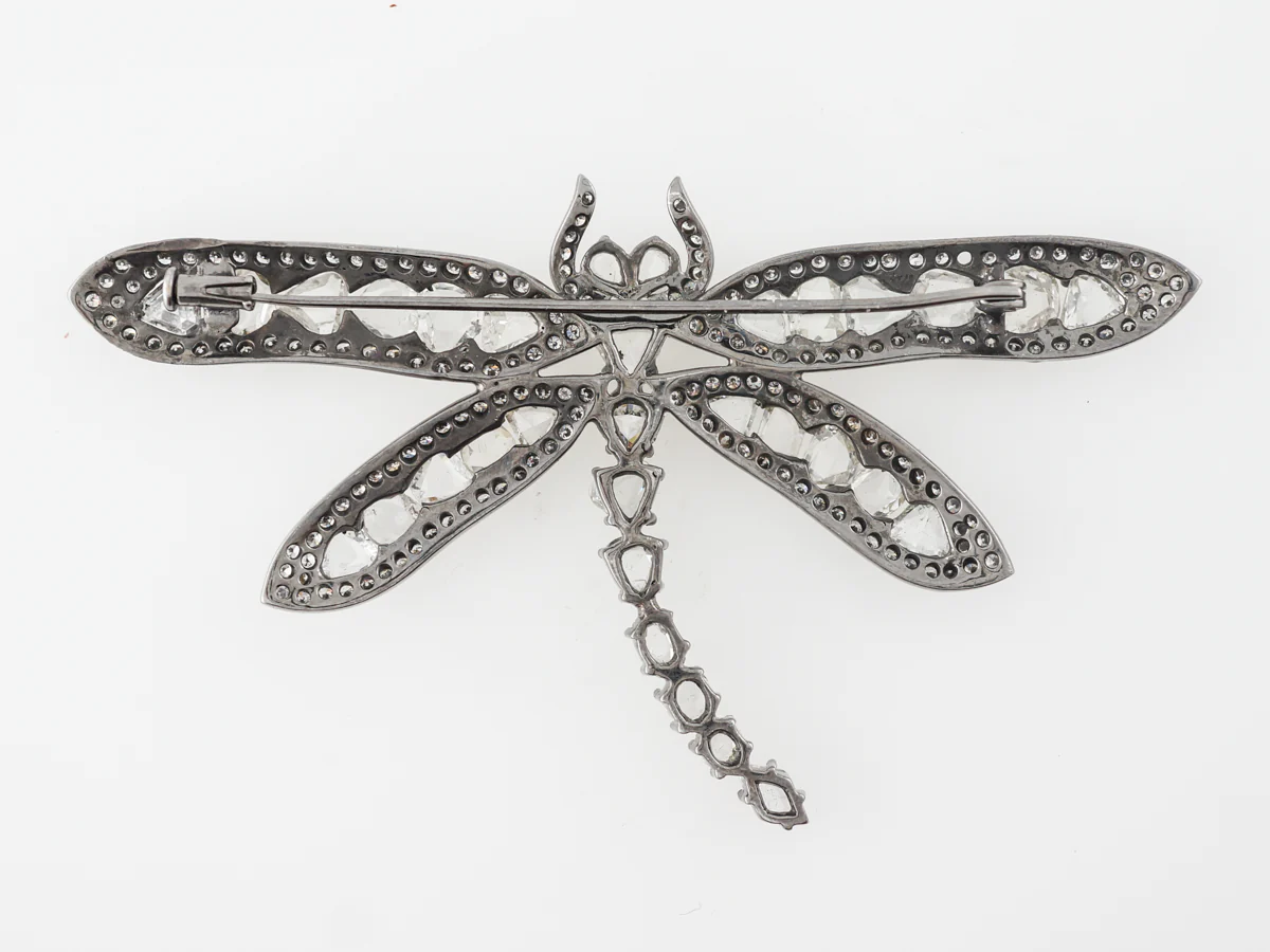 Dragonfly Brooch w/ Diamonds in 18k White Gold - Image 3